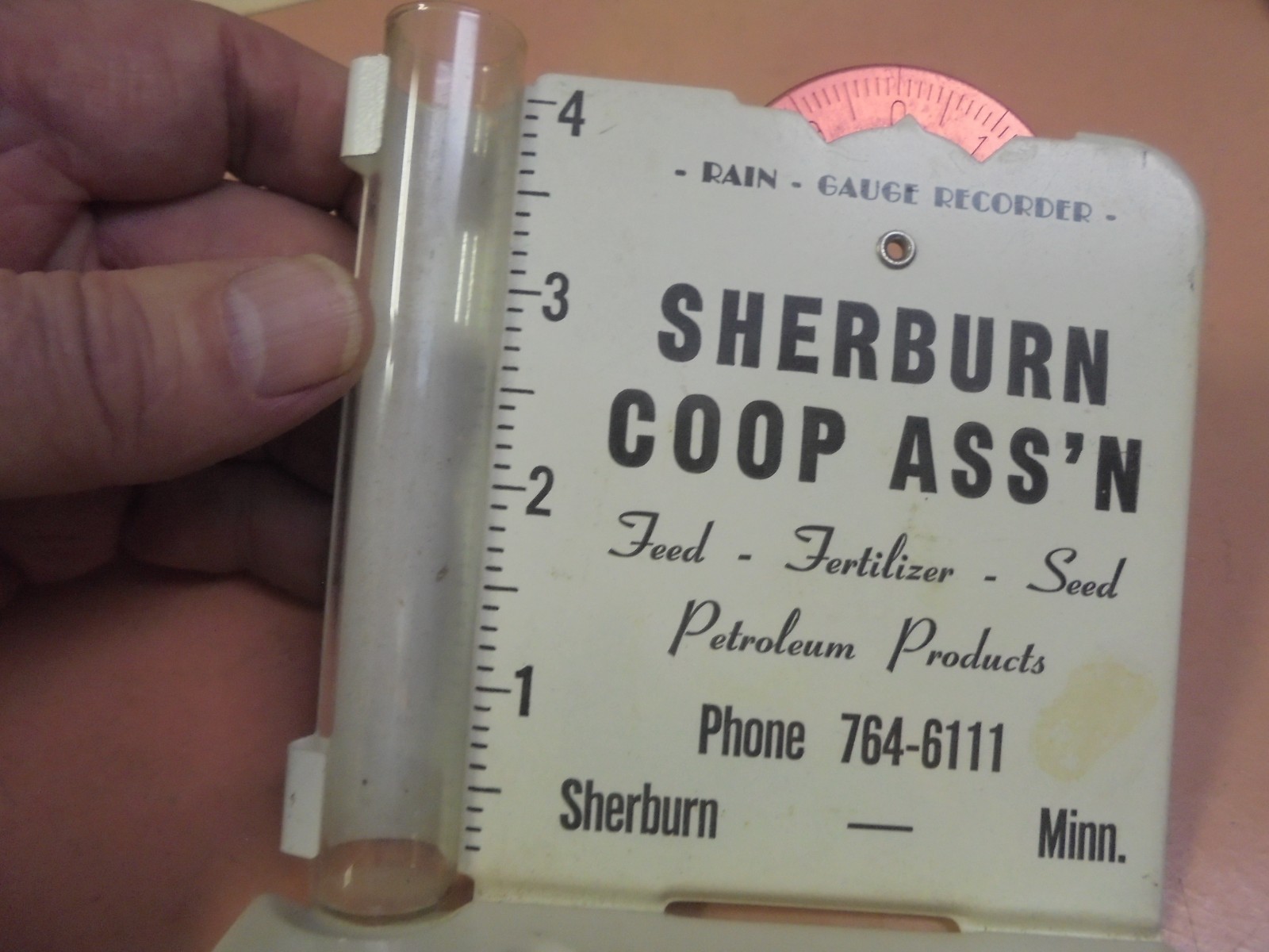 Vintage Sherburn Coop Ass’n Rain Gauge Sherburn, Minn.