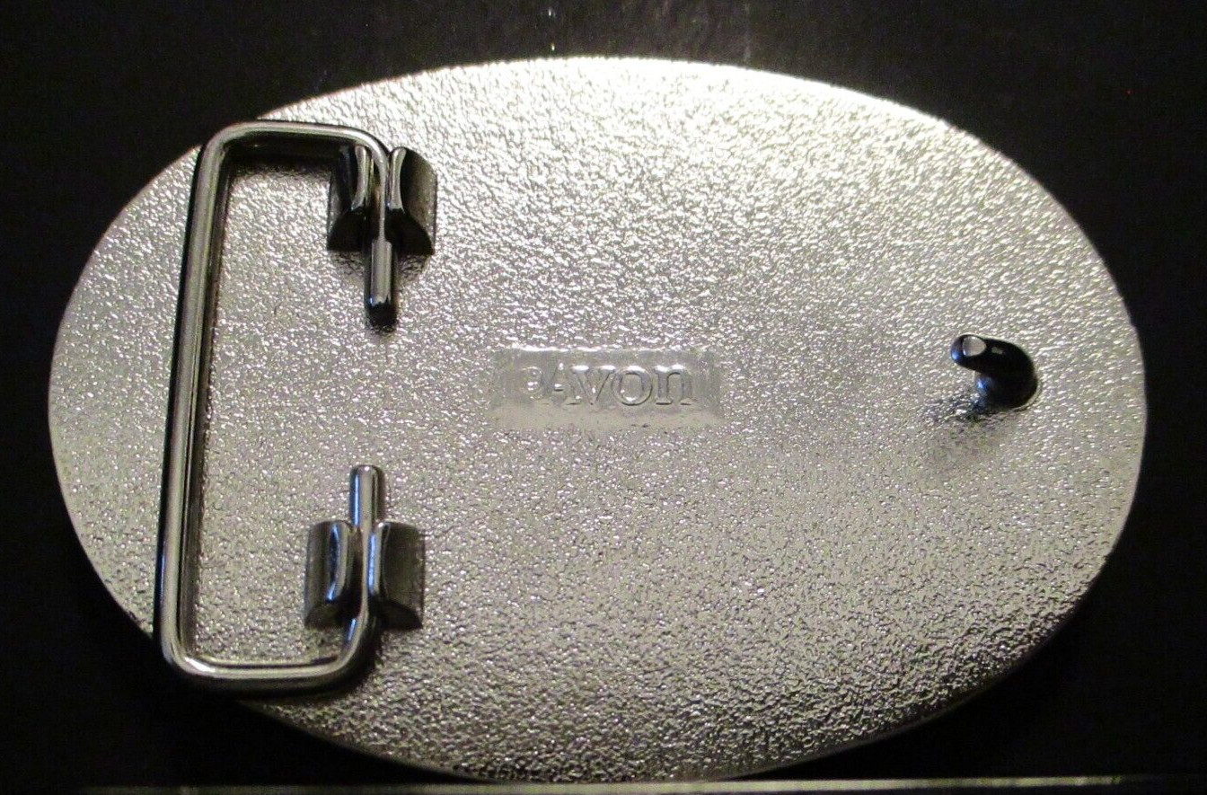 Vintage Horse Saddle Western Dress Style Silver Belt Buckle Avon 3″ x 2.25″