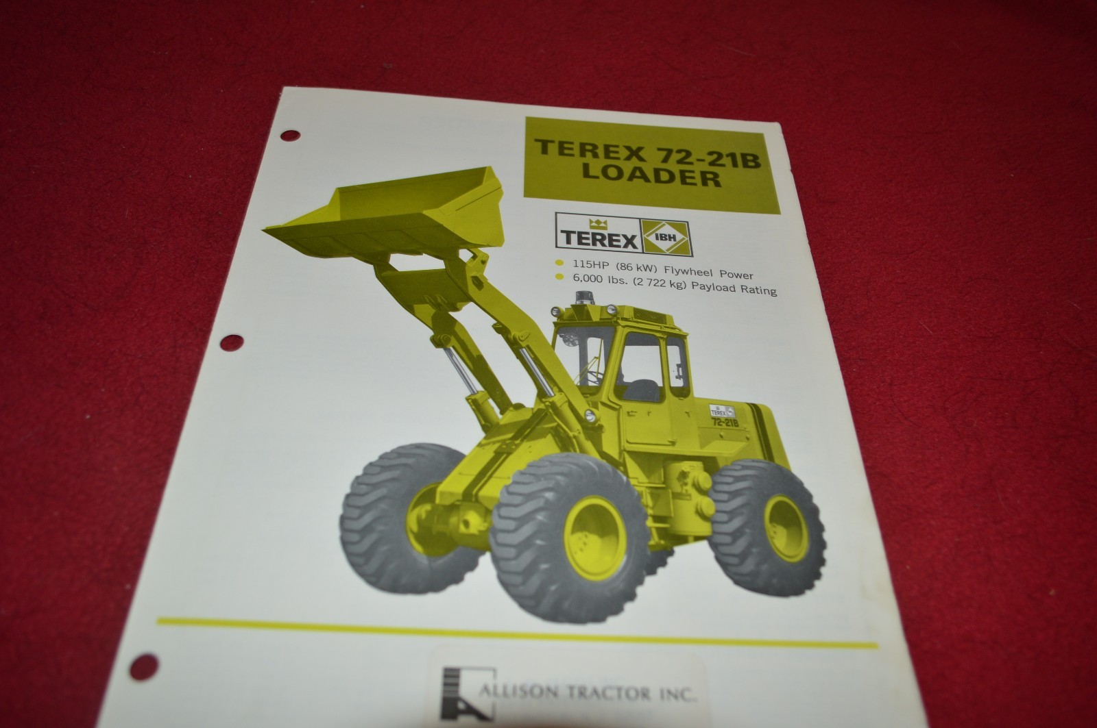 Terex 72-21B Loaders Loader Dealer’s Brochure DCPA4
