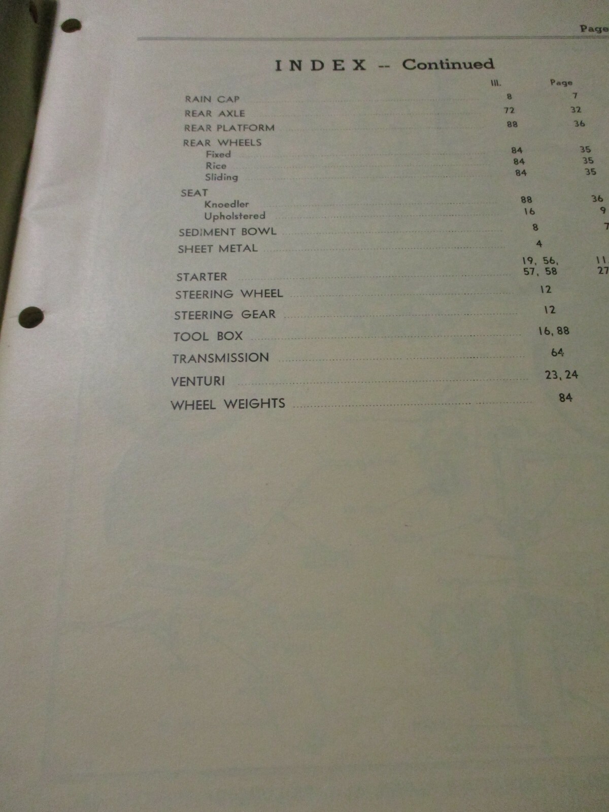 Cockshutt “Golden Eagle” Diesel Tractor Parts List 1957