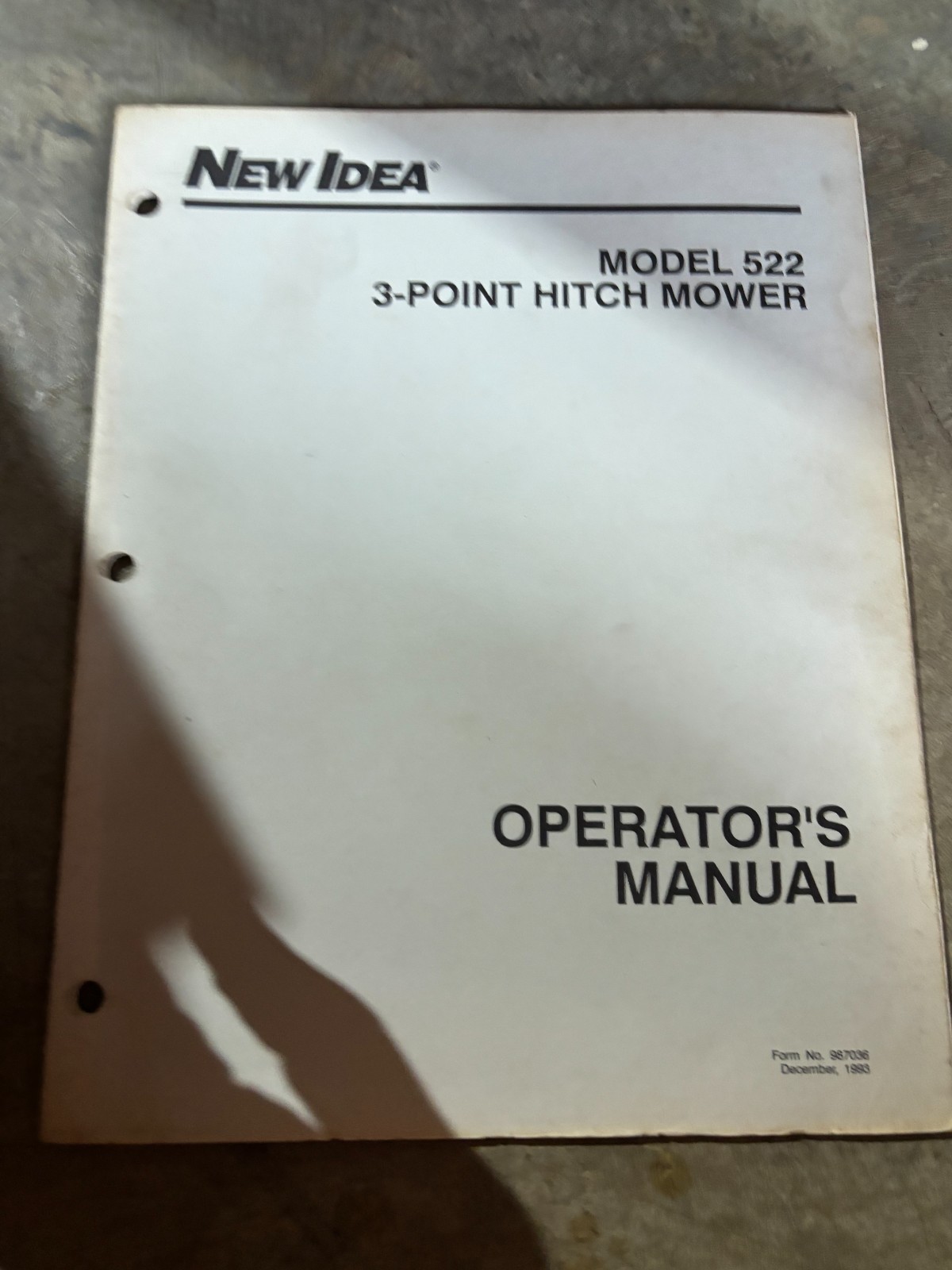 New Ideal 522 3-Point Hitch Mower Operator’s Manual AMIL26