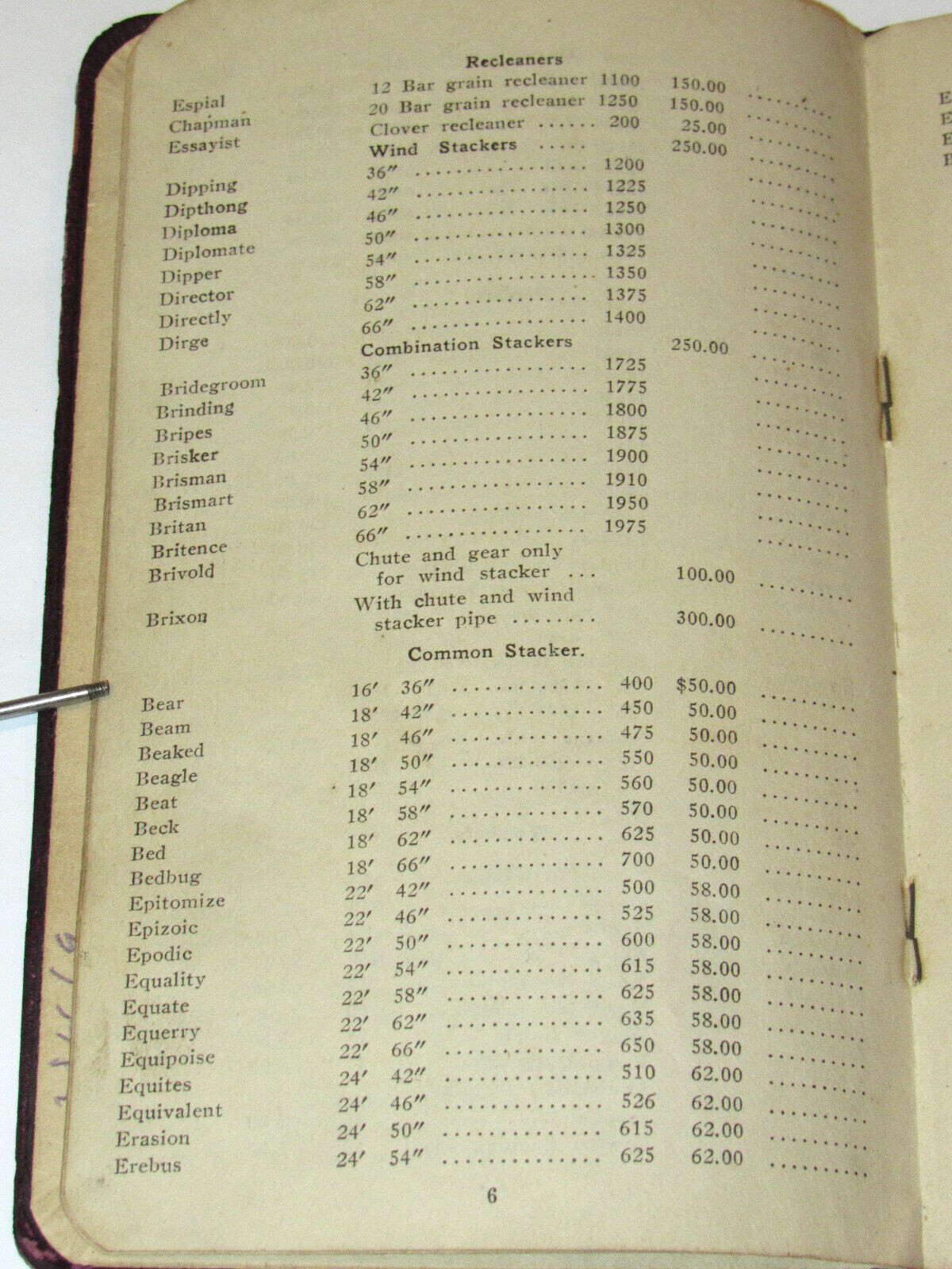 VINTAGE 1913 J. I. CASE THRESHING MACHINE CO PRICE LIST! SALESMAN’S COPY! JI
