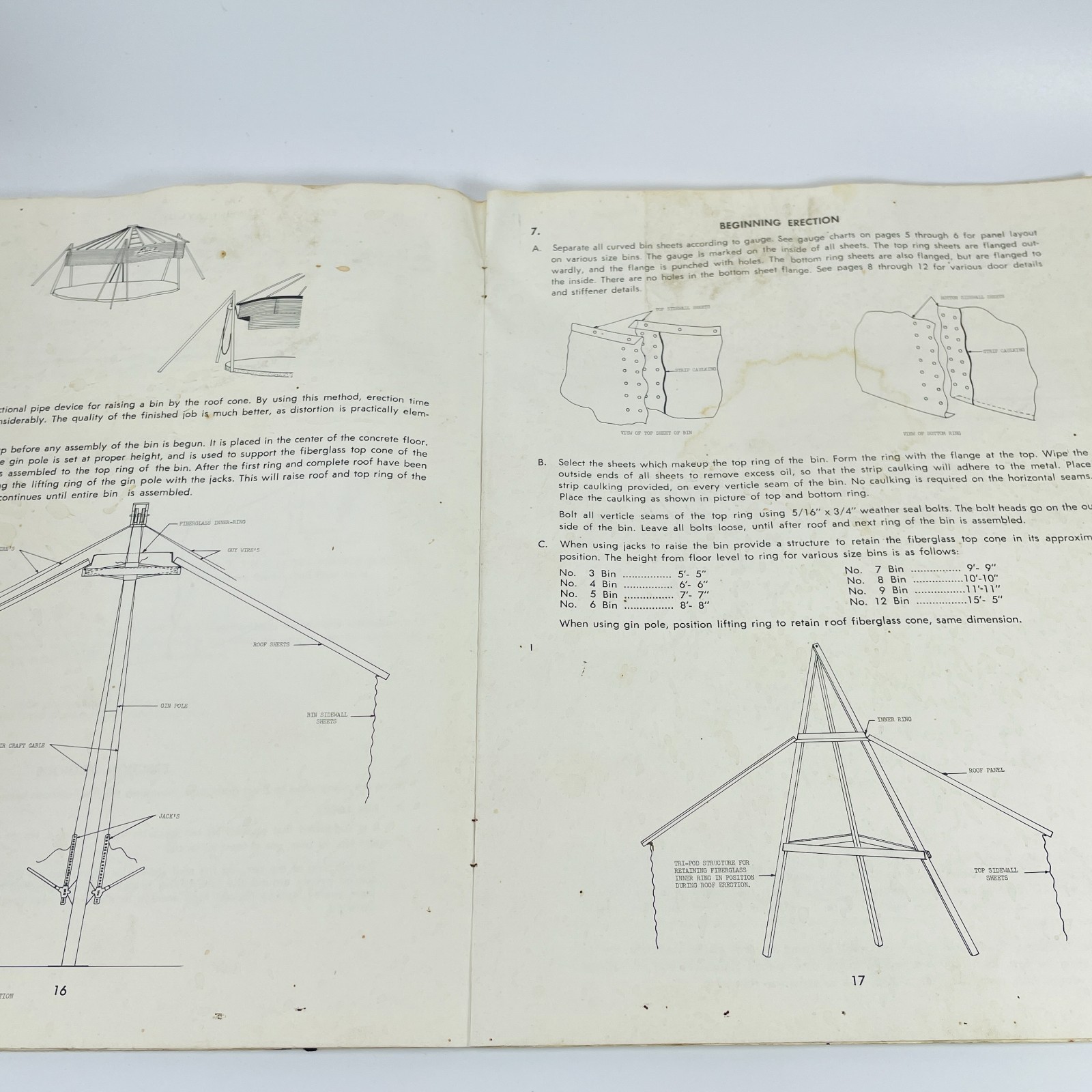 Vintage 1967 Chief Grain Bin ERECTION MANUAL Big Chief Grand Island NE Farm Ag
