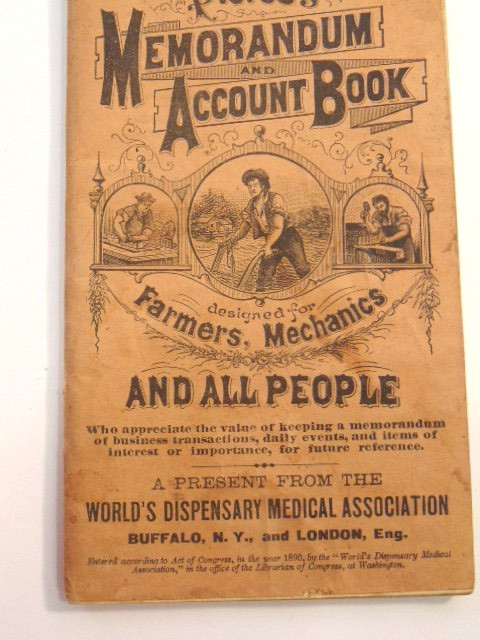 1891-92 Pierce’s Memorandum and Account Book designed for Farmers, Mechanics