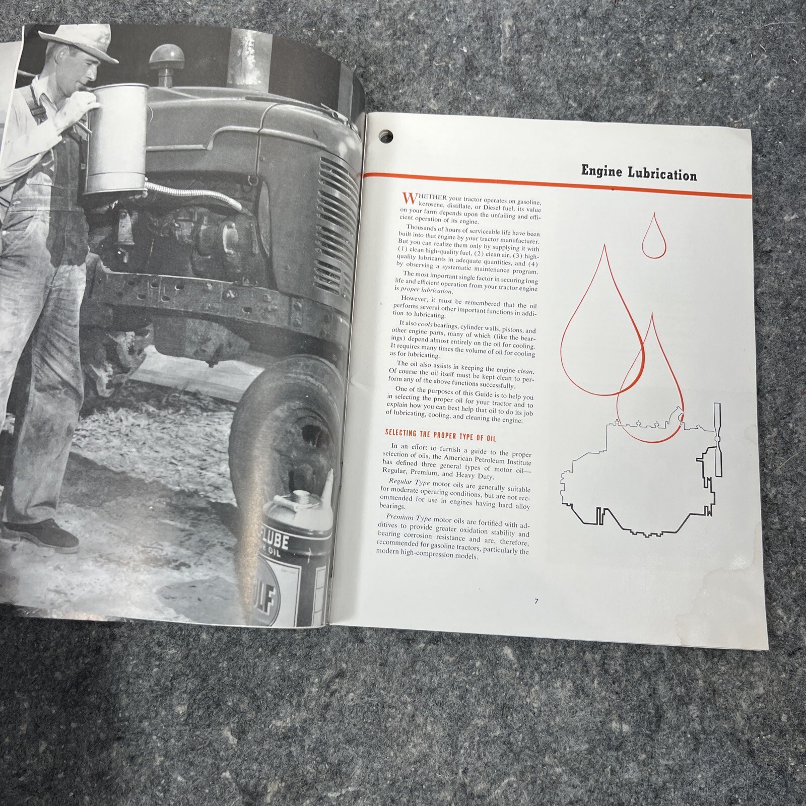 Vintage 1950’s Gulf Oil Corporation FARM Tractor Guide / Maintenance OEM
