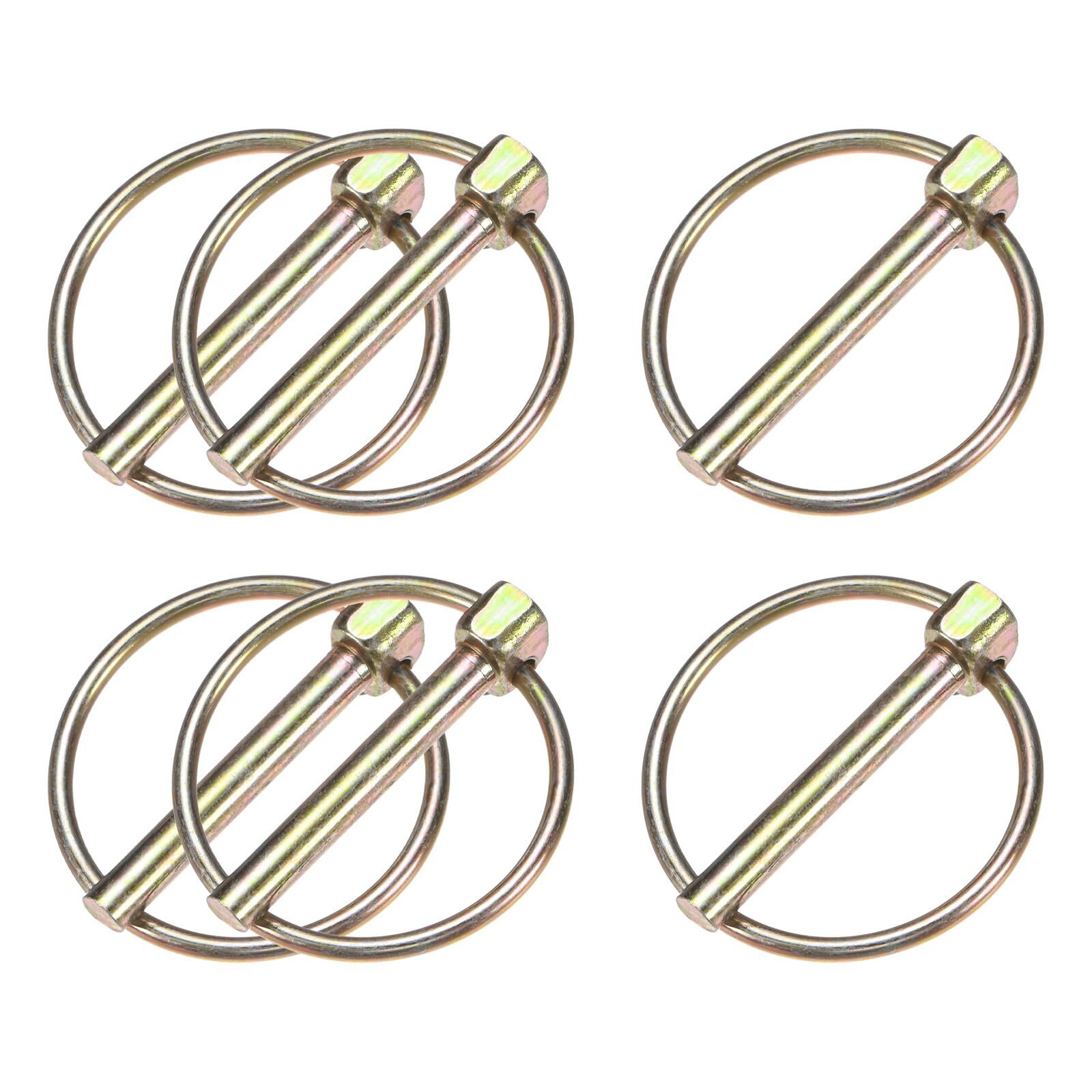 6-Pack 3/16″ Linch Pin with Ring 1-3/8″ Carbon Steel Lynch Pin Trailer Pins f…