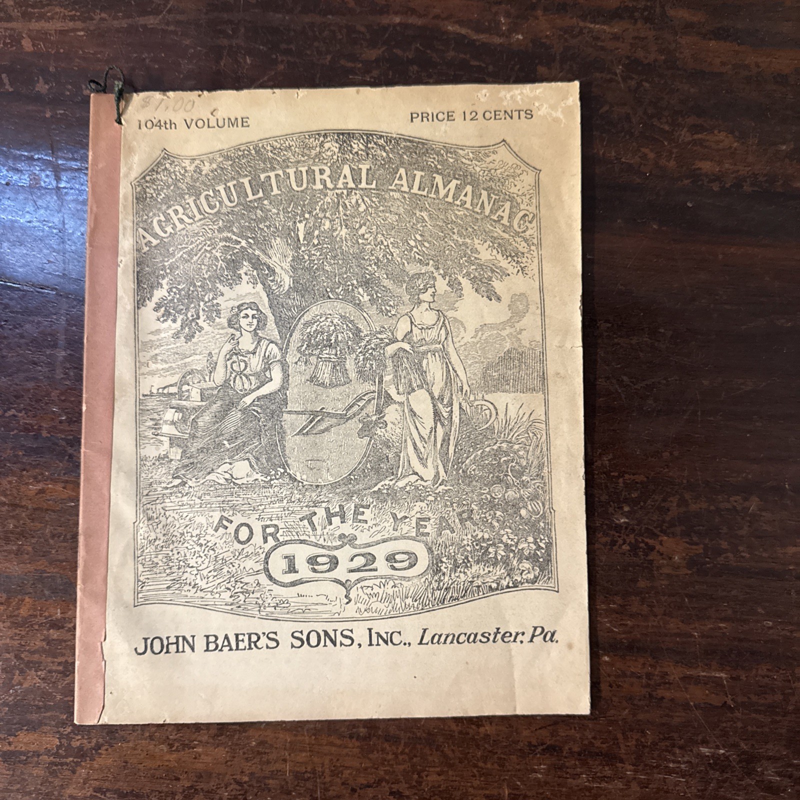 Vintage John Baer’s Agricultural Almanacs dated 1919, 1923 & 1929 Lancaster PA
