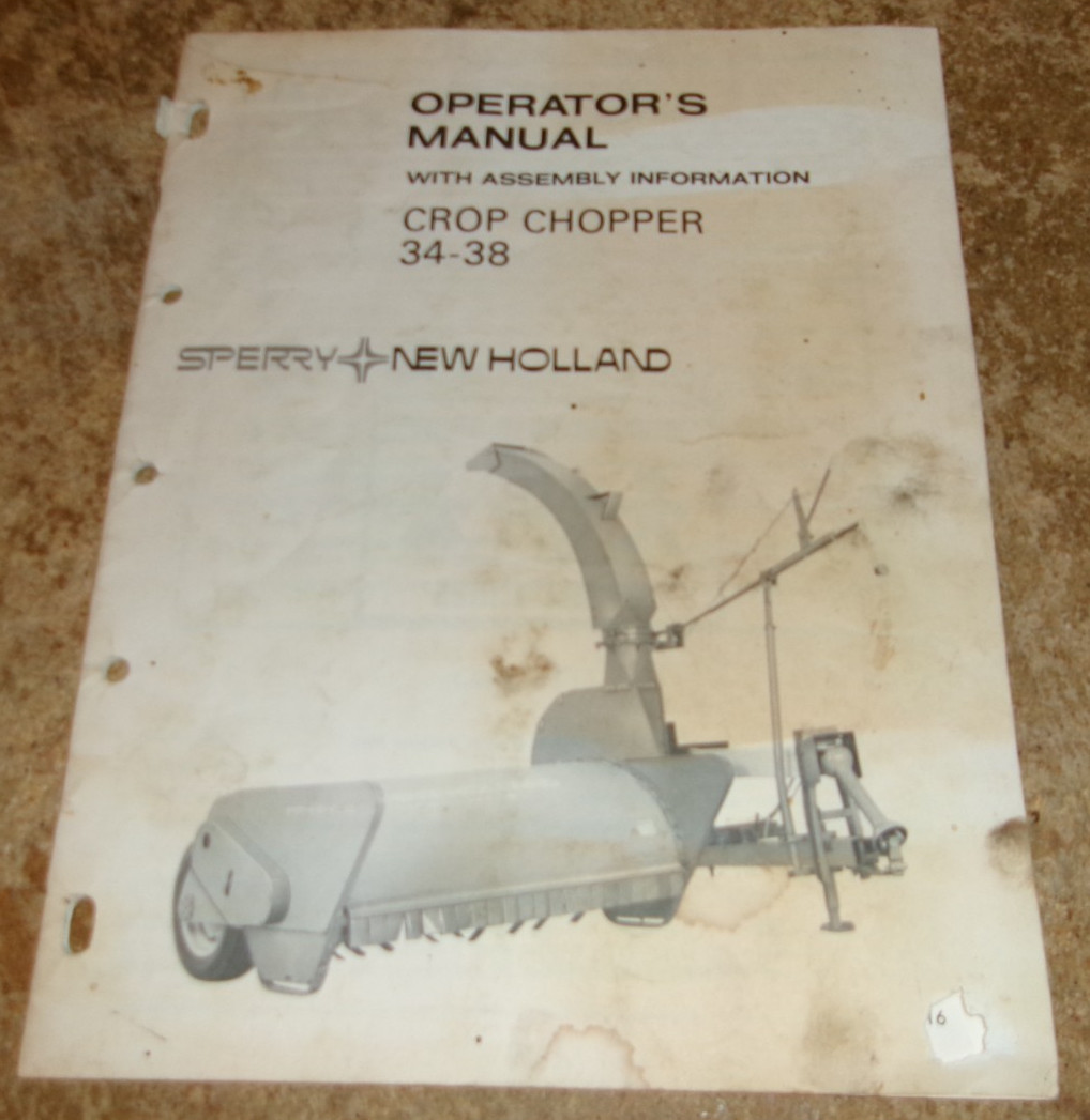 1976 new holland 34-38 crop chopper operators manual see condition good used