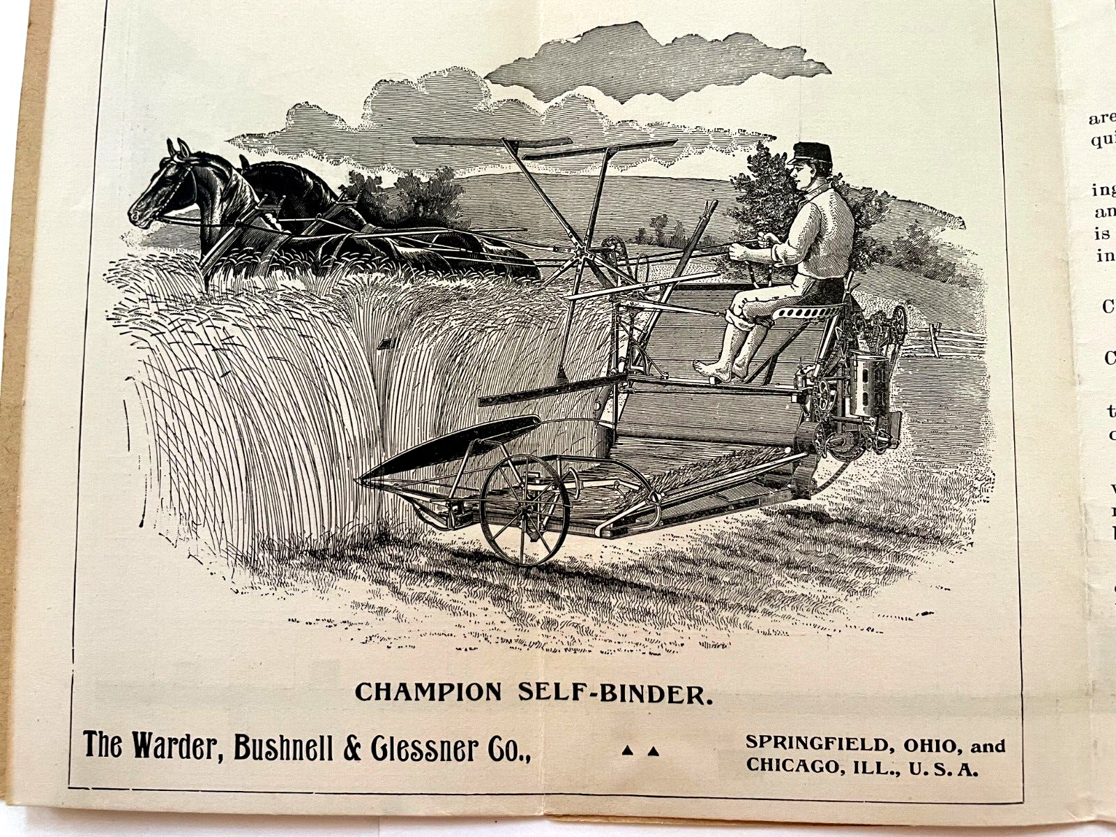 Fantastic Victorian Trade Brochure & Map “The Warder Bushnell & Glessner Co” *