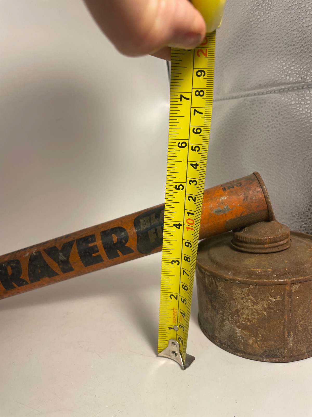 Vintage 1940’s Black Flag Tin Bug Pump Sprayer Metal Canister & Wooden Handle