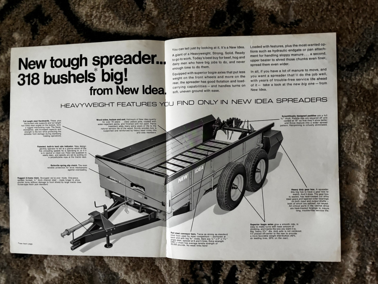New Idea 318-Bu Manure Spreader For 1971 Brochure DCPA26