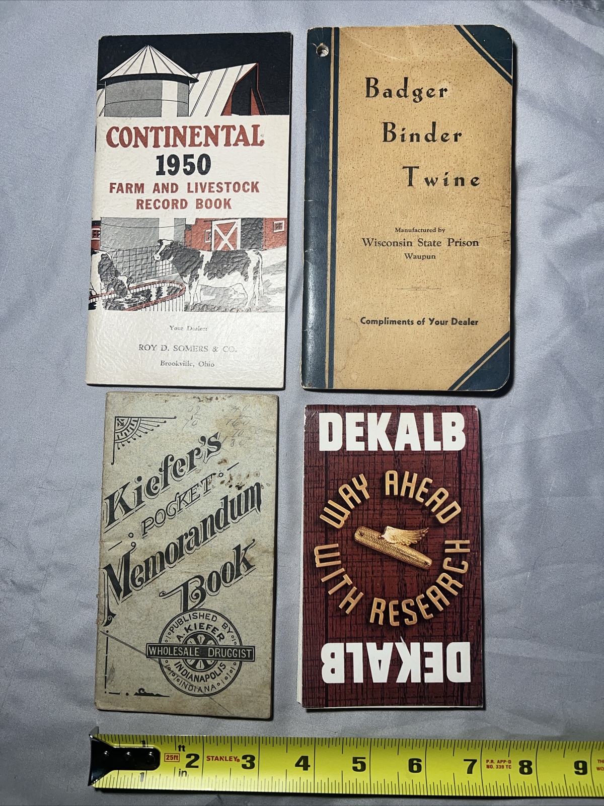 Vtg Lot Of 4 Agricultural Notebooks Guides Keifer’s Continental Badger Dekalb