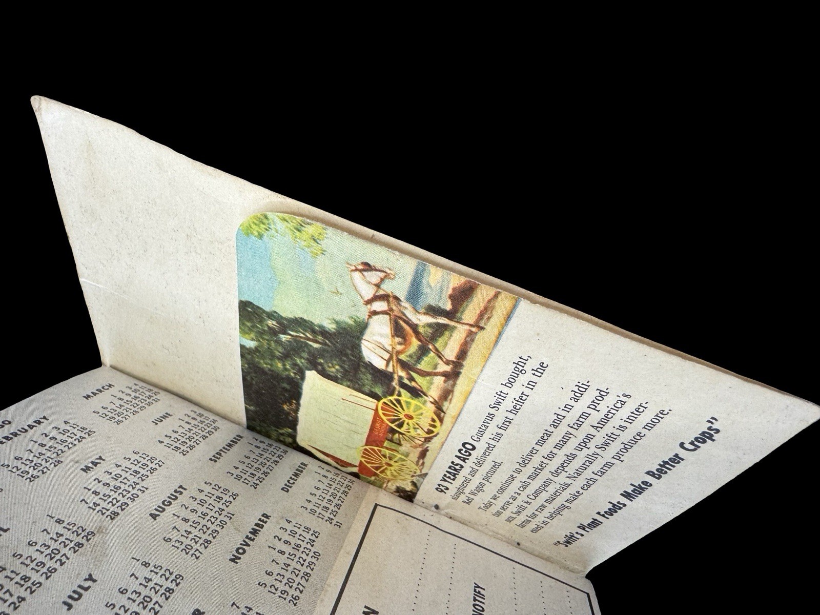 Swift’s Plant Food Service Red Steer Notebook Pocket Book Used 50’s