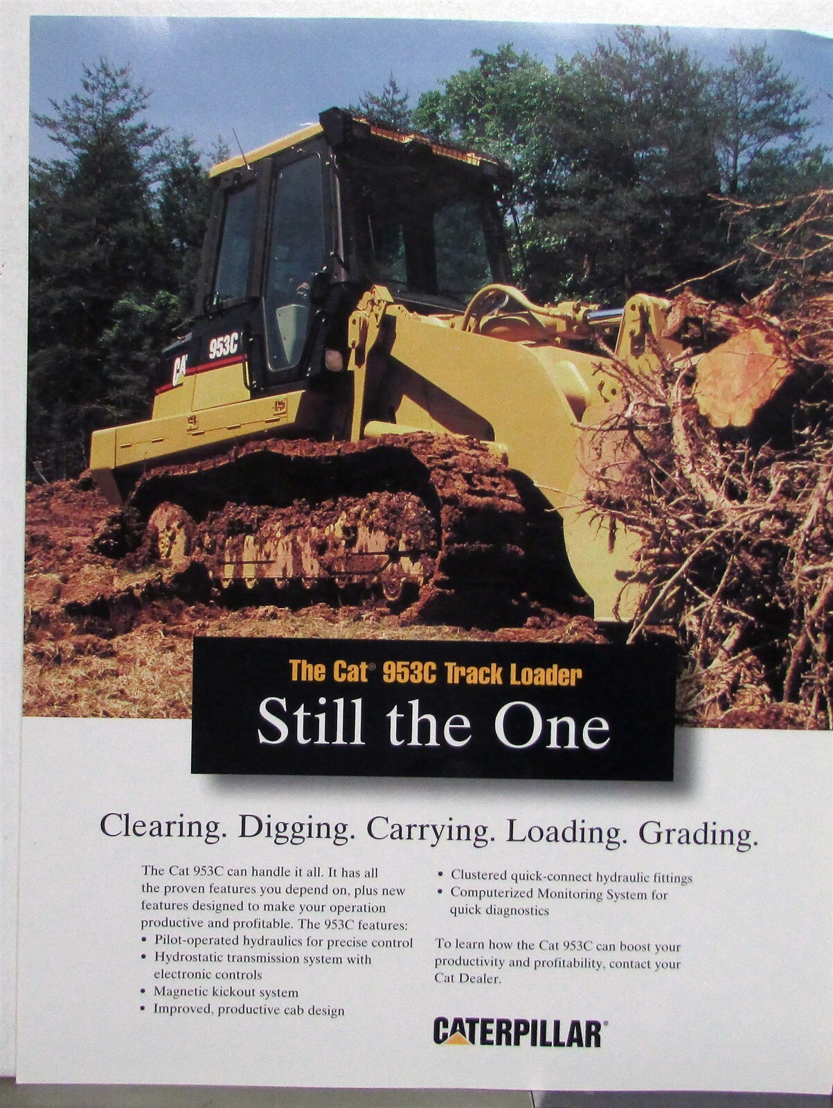 1998 Caterpillar 953C Track Loader Specifications Construction Sales Brochure