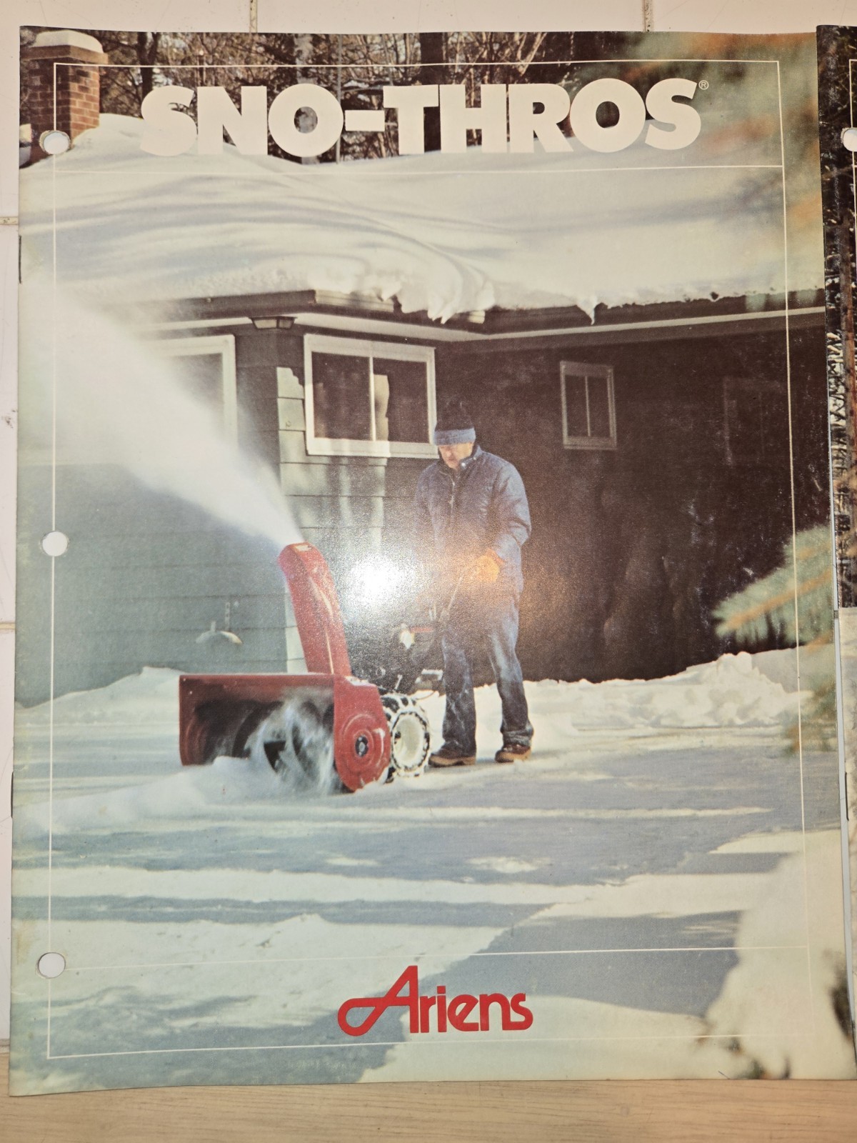 2 1983 ARIENS DEALERSHIP ADVERTISING BROCHURES SNO-THRO TRACTORS & SNO-THROS