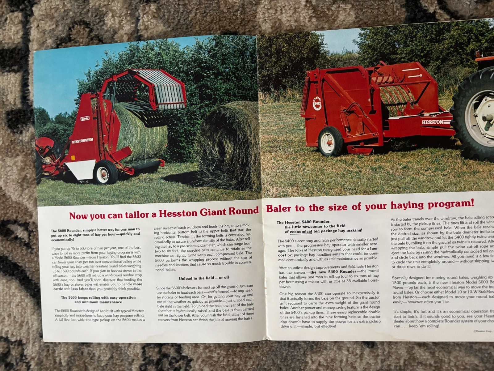 Hesston 5600 5400 Round Baler For 1974 Brochure DCPA26