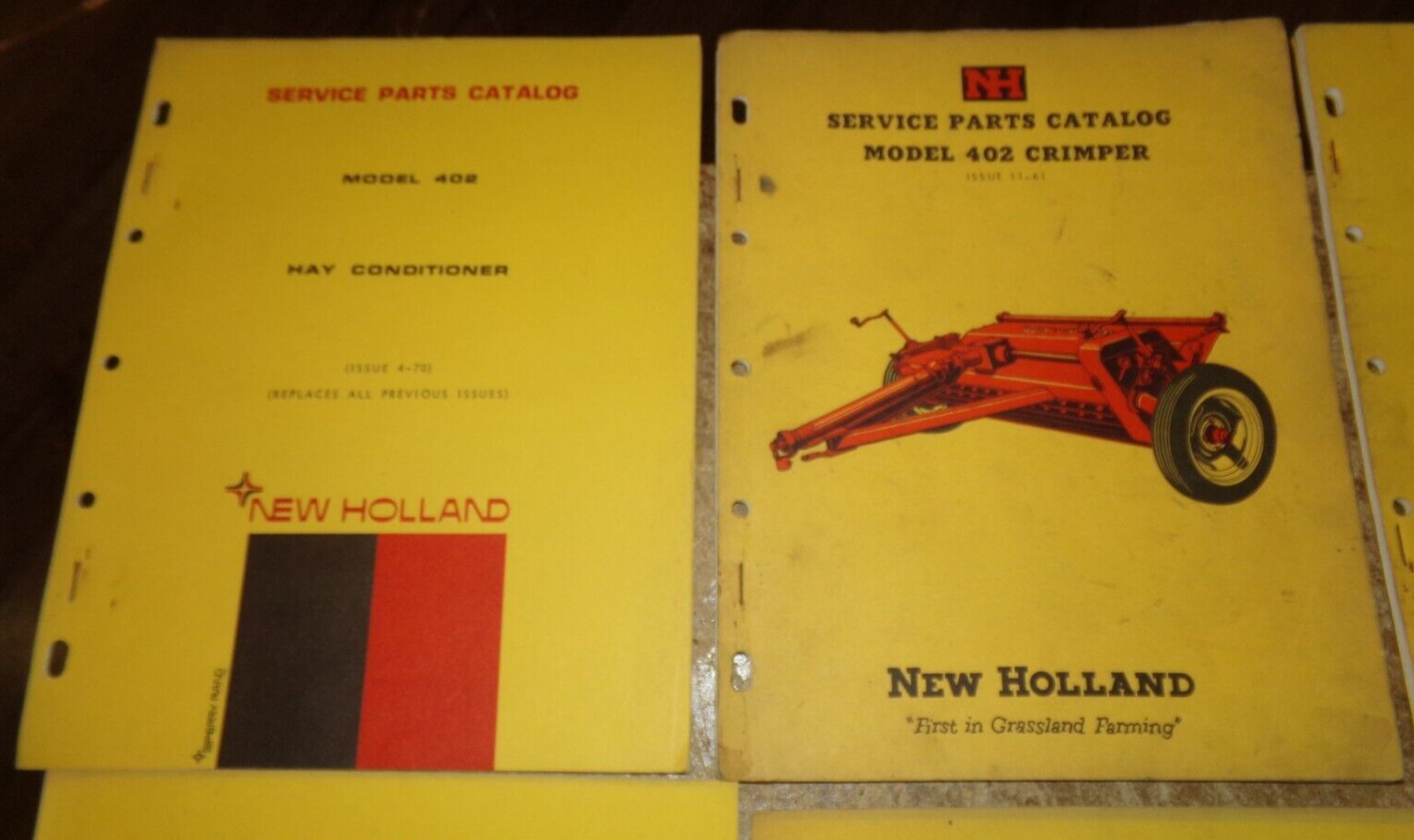6-lot 1960’s-1970’s new holland equipment parts catalogs good used