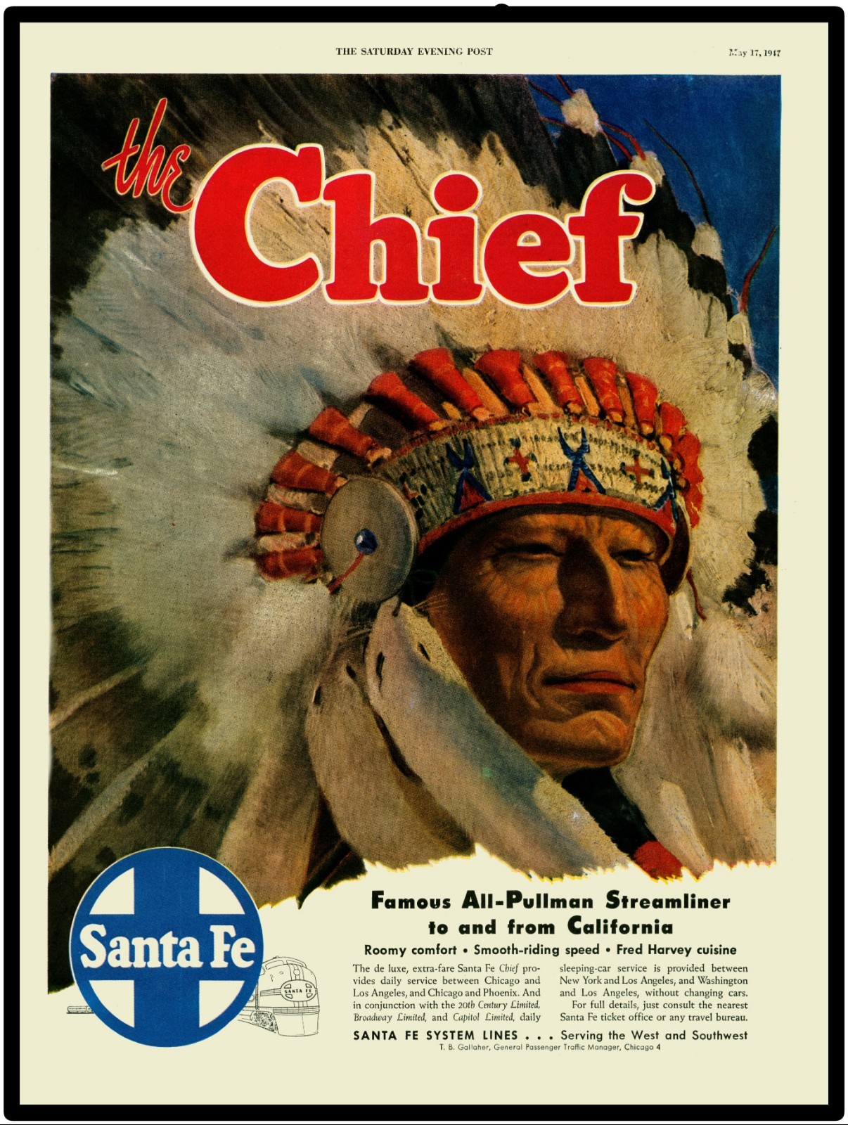 Santa Fe Railroad The Chief Vtg Look 9” x 12” Reproduction Aluminum Sign