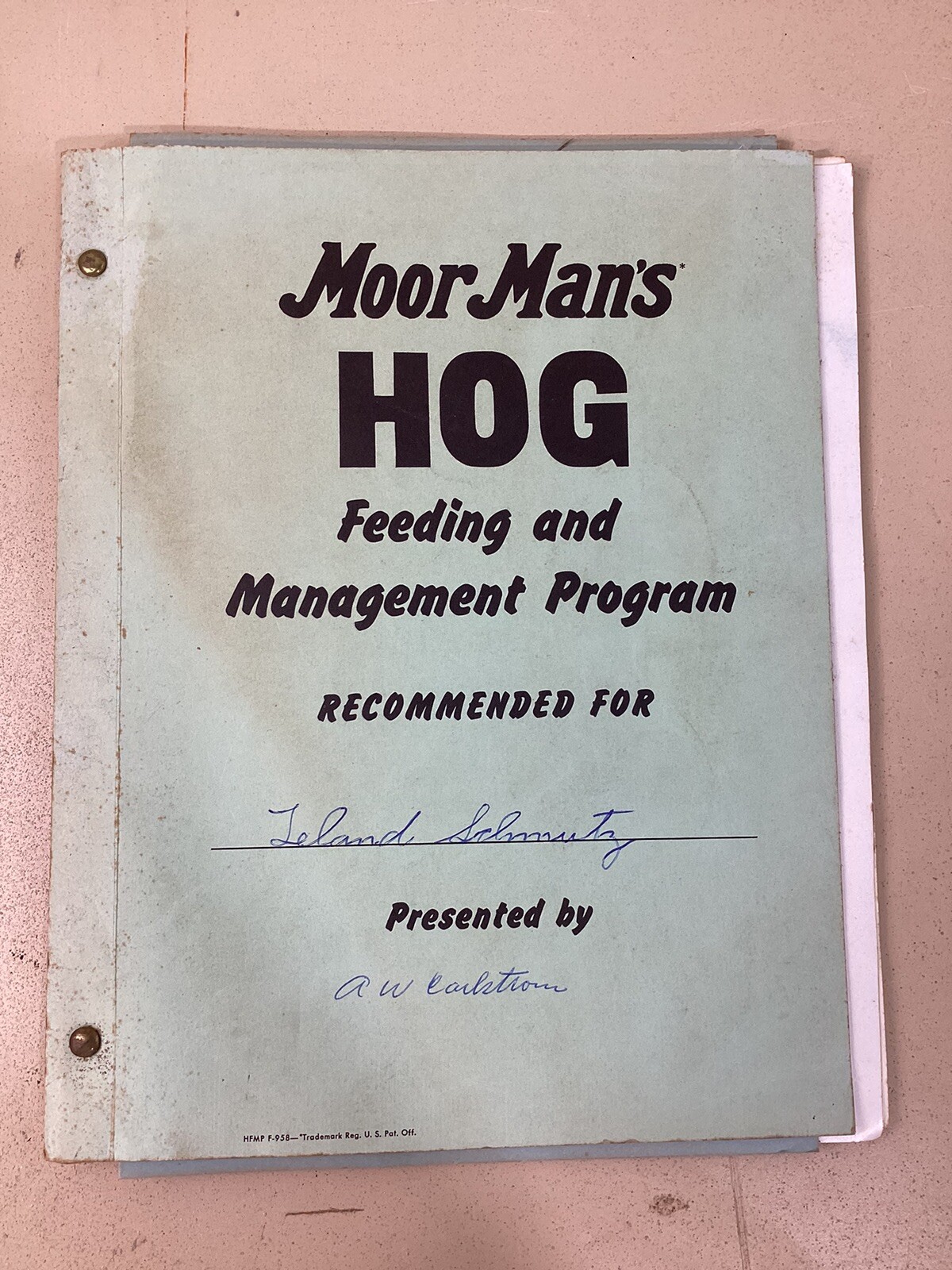 Moor Man’s Hog Feeding And Management Program Book