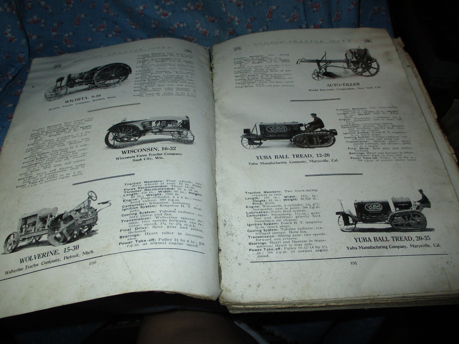 Chilton Tractor Index Pages 163-450 Unknown Date Very Early Rough Condition