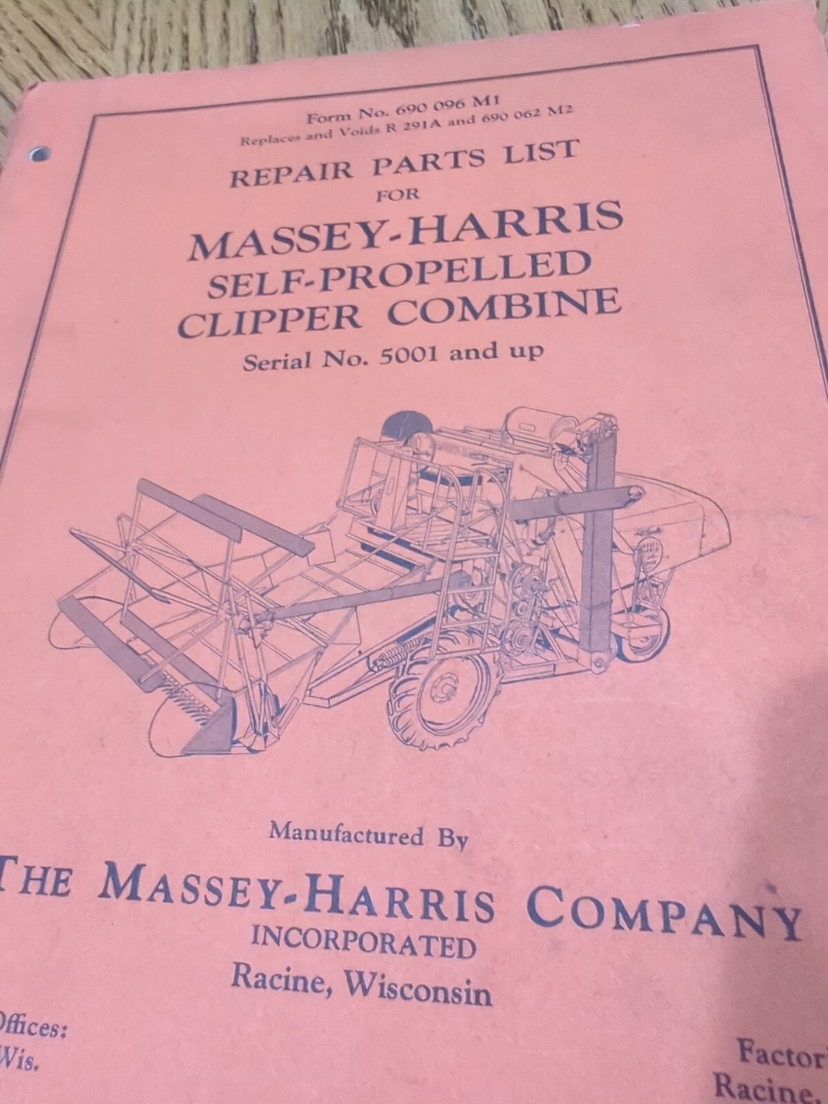Massey Harris 1950’s Combine Sales Booklet Full Color Lot Of 2 Combine Pts &Man
