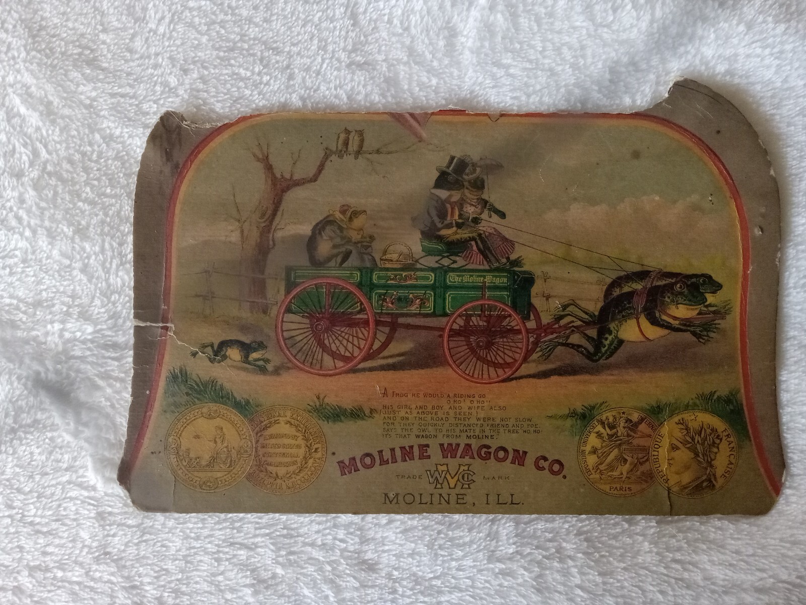 ORIGINAL Pre John Deere Moline Wagon Co. Advertisement 1880’s Moline, Illinois