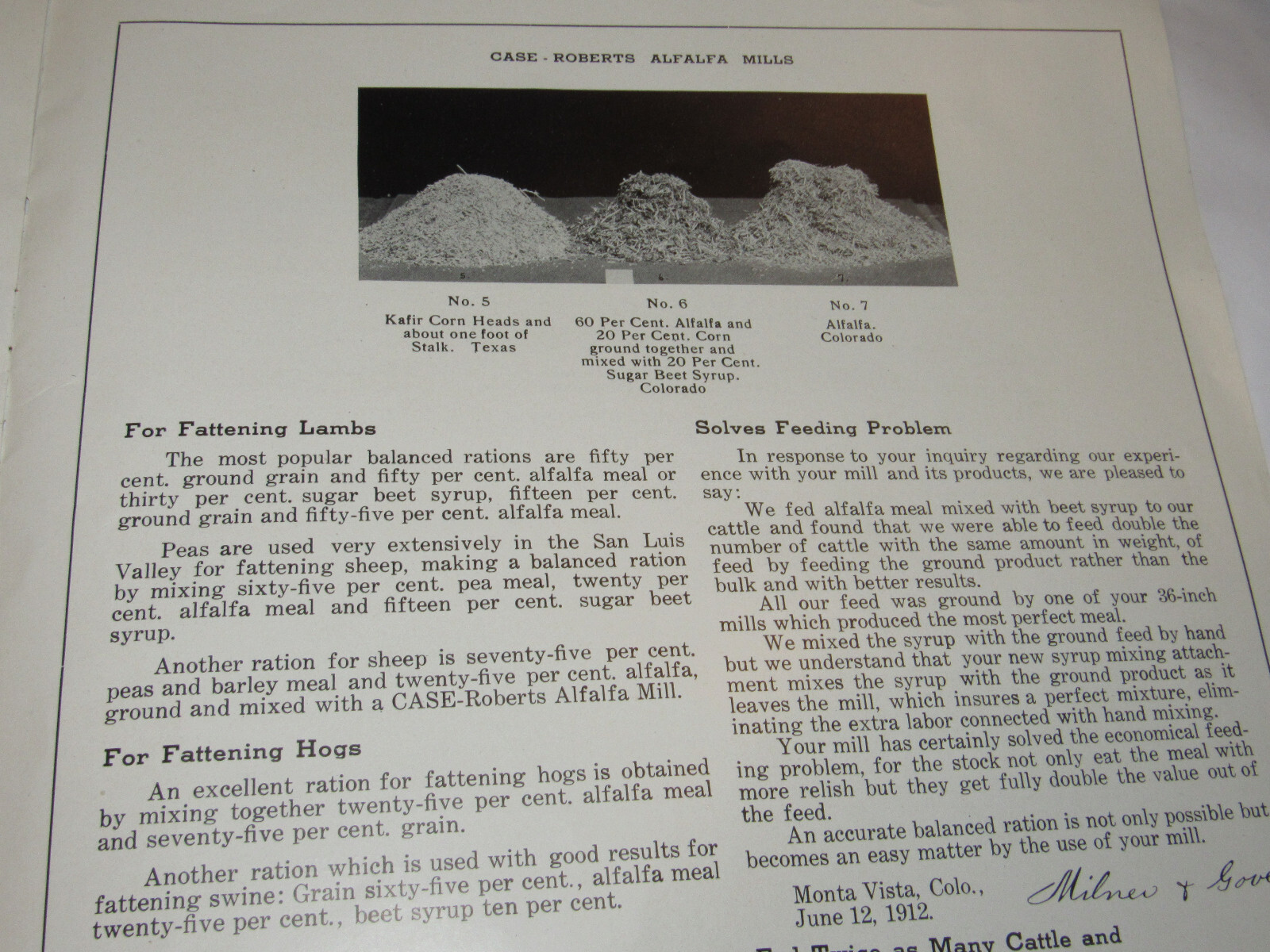 VTG 1913 CASE-ROBERTS ALFALFA MILLS CATALOG! J I CASE THRESHING MACHINE CO! JI