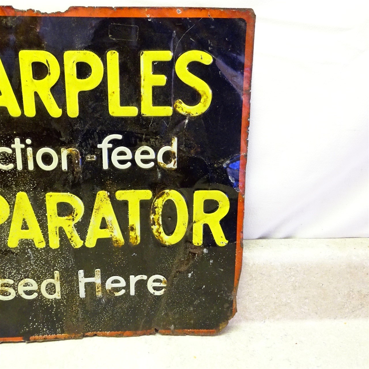 Vintage Tin Ad Sign Sharples Suction Feed Separator, Farm Dairy 19″ X 13.5″