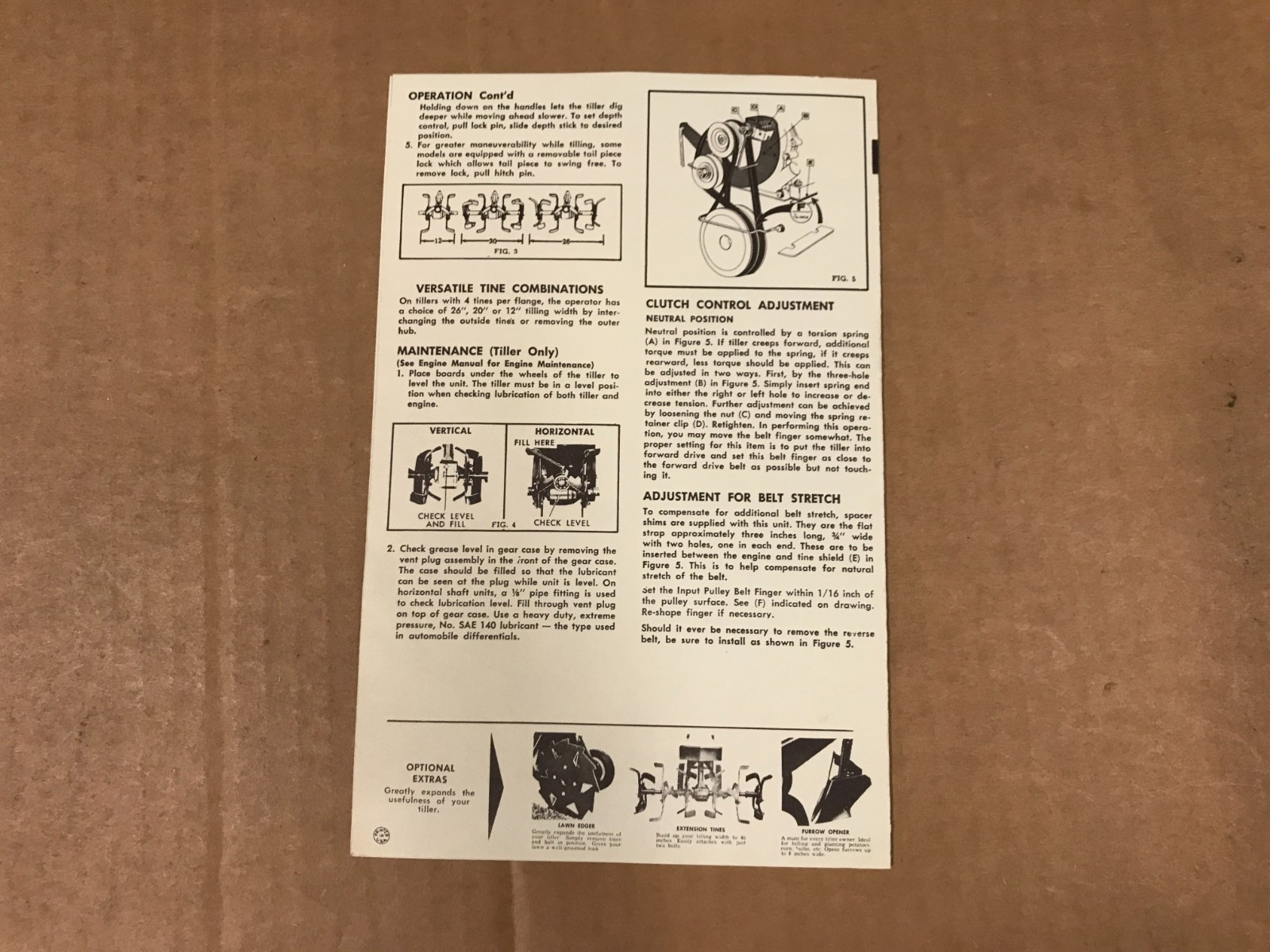 Vintage Gilson Brothers Corportal/Suburban Rotary Tiller Owner’s Guide