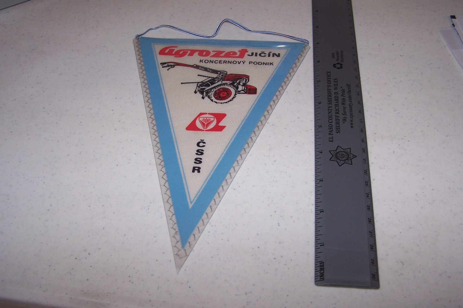 Agrozet Jicin Koncernovy Podnik CSSR Hanging Tractor Banner NEW Collectible RARE