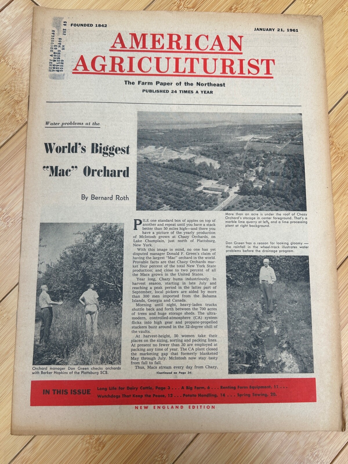 JAN 21 1961 AMERICAN AGRICULTURIST MAGAZINE THE FARM PAPER INTERNATIONAL HARVEST