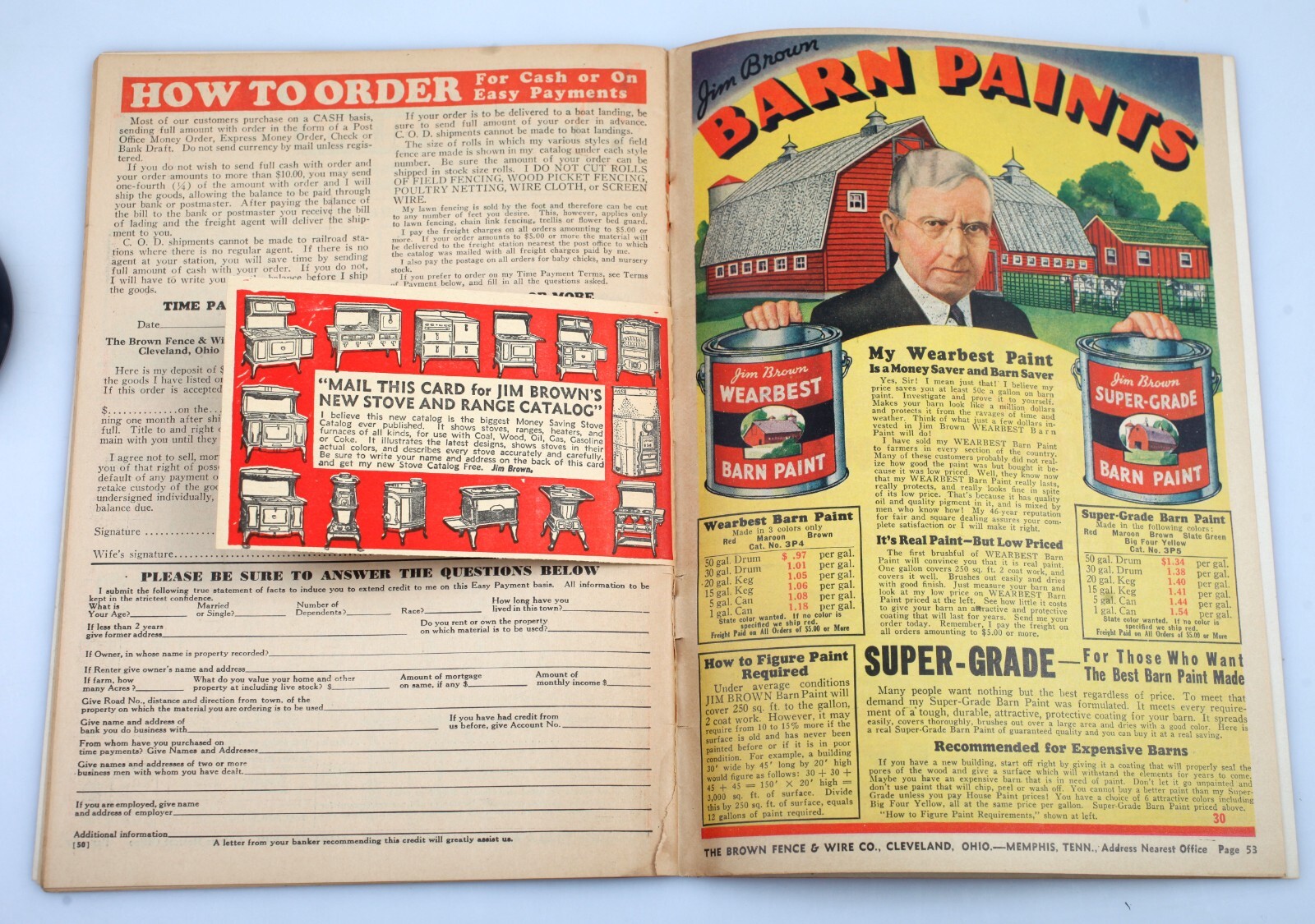 1930s Jim Brown’s Fence & Wire Bargain Book Farm Supply Catalog Cleveland