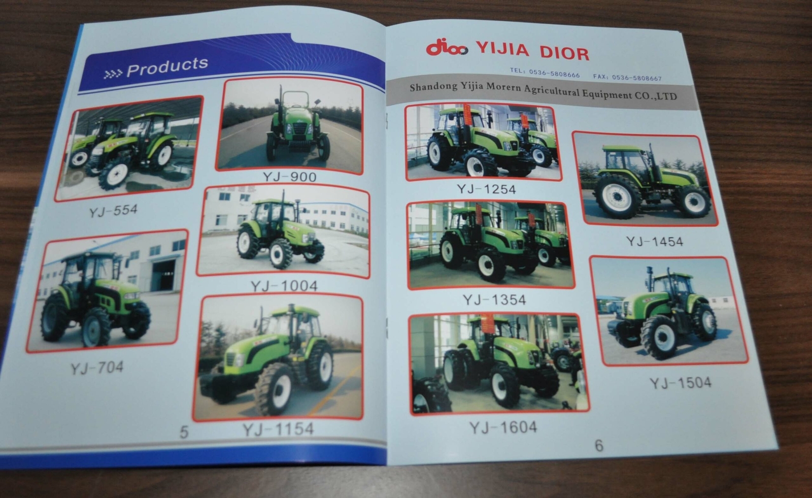 Yijia Dior Tractor China Specification Brochure Prospekt