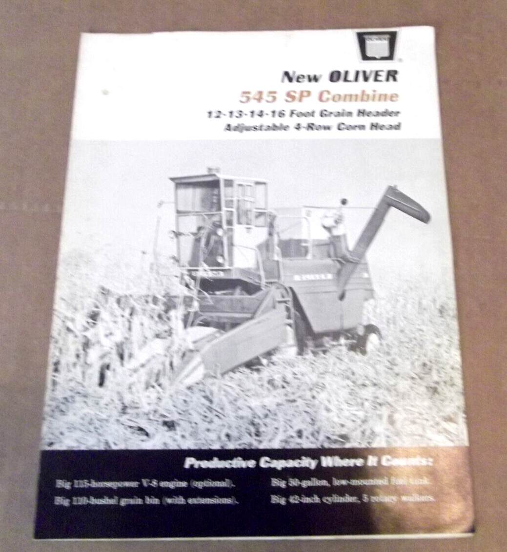 1965 Oliver 545 Self Propelled Combines Factory Sales Brochure