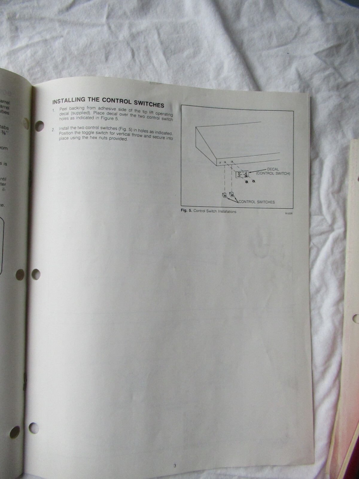 Melroe Spra-Coupe 216 220 Electric Boom Tip Lift Mounting Instructions Manual
