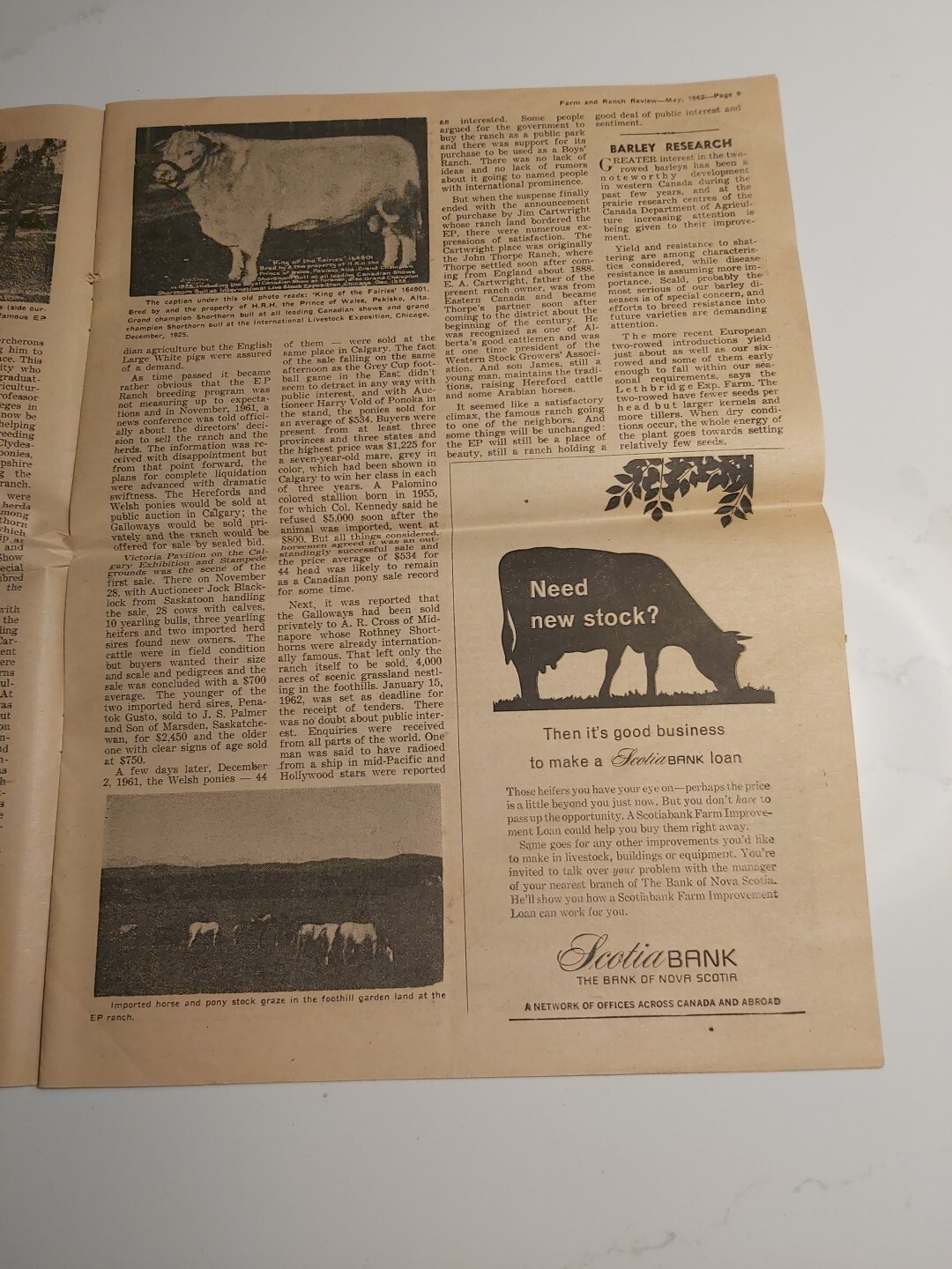 Farm And Ranch Review Newspaper May 1962 Calgary Alberta Stampede Ad