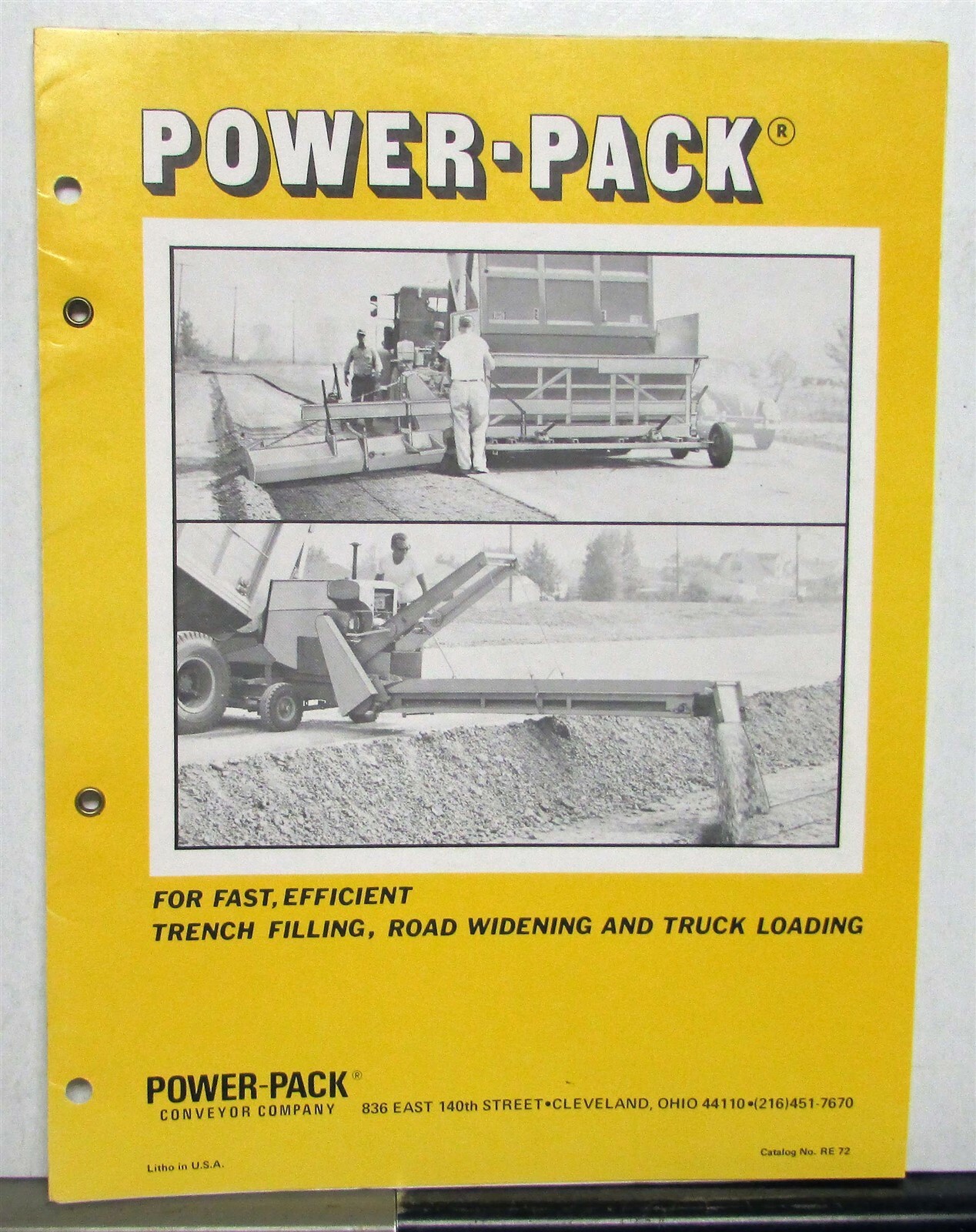 1972 Power Pack Trench Filler Construction Sales Brochure