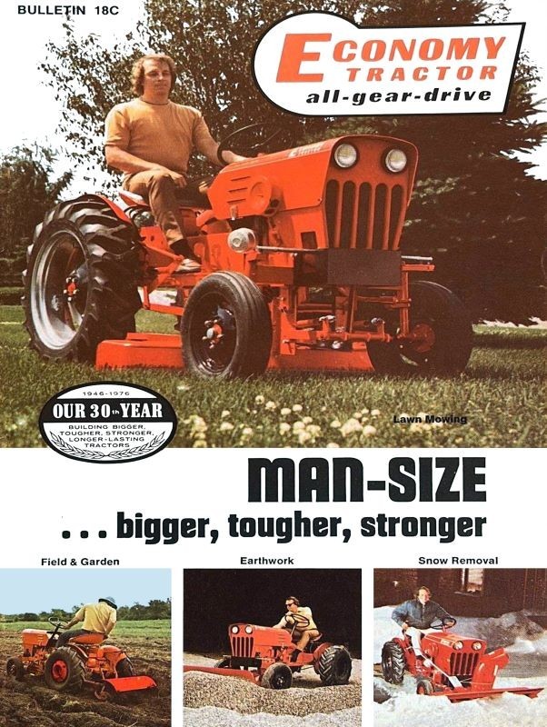 Economy Garden, Lawn Tractor w. Implements NEW METAL SIGN: 9×12″ Ships Free