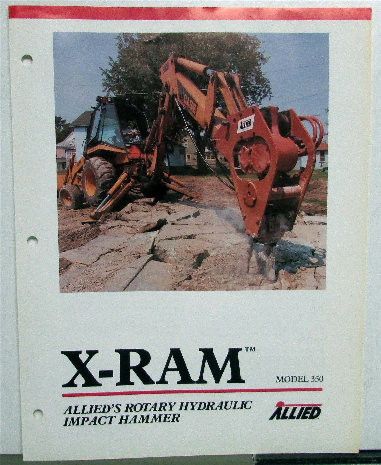1988 Allied X-RAM Rotary Hydraulic Impact Hammer Sales Data Sheet
