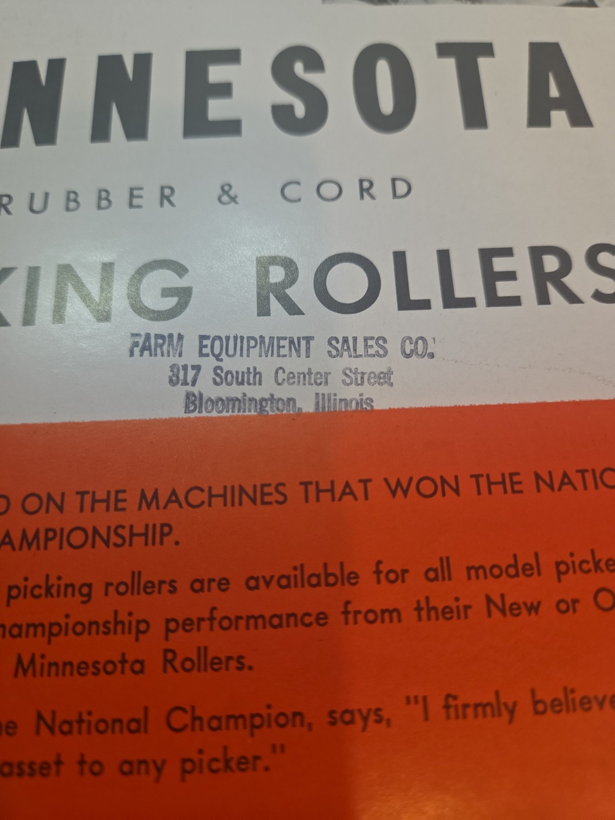 Minnesota Corn Husking Rollers Vintage Farming Advertising Brochure 1947