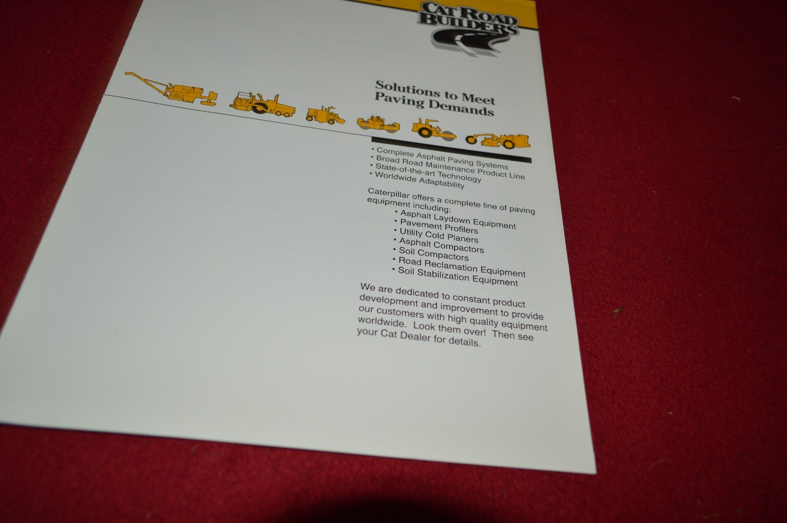 Caterpillar Paving Products Buyers Guide For 1989 Dealer’s Brochure DCPA8