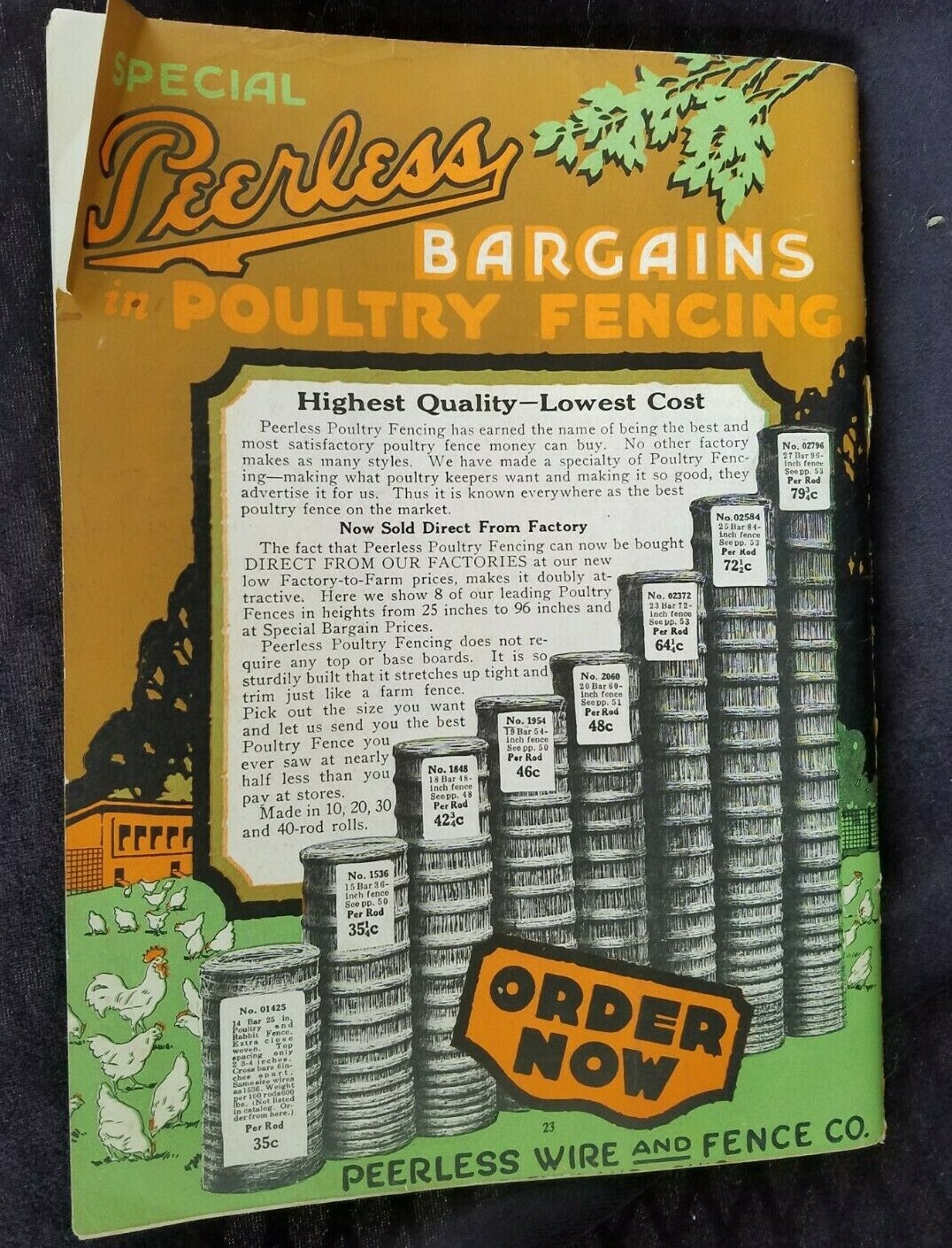 1922 Catalog PEERLESS Wire & Fence Co Cleveland OH Posts Roofing Paint Factories