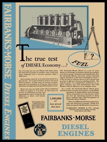 1928 Fairbanks Morris Industrial Diesel Engines NEW METAL SIGN: 9×12″