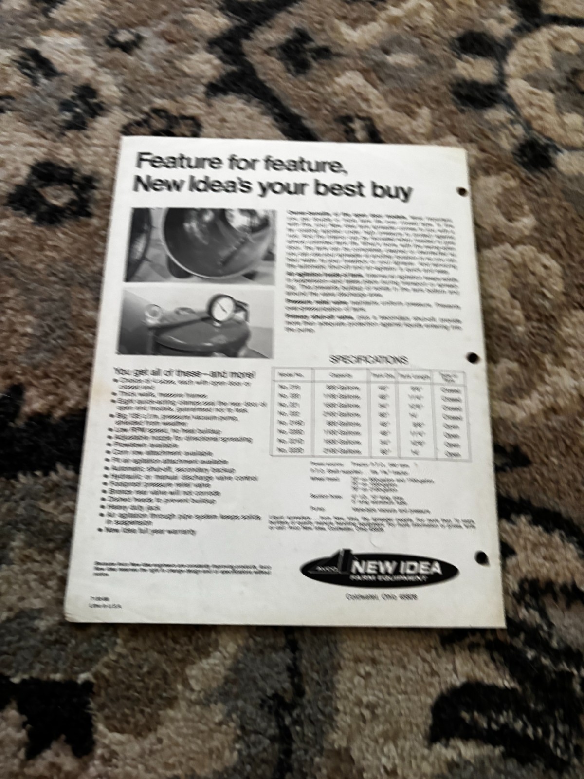 New Idea Liquid Spreaders For 1971 Brochure DCPA26