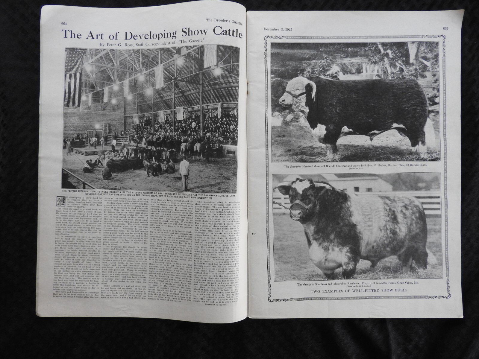 1925 Breeder’s Gazette Magazine – cattle rancher farmer horse show VERY GOOD