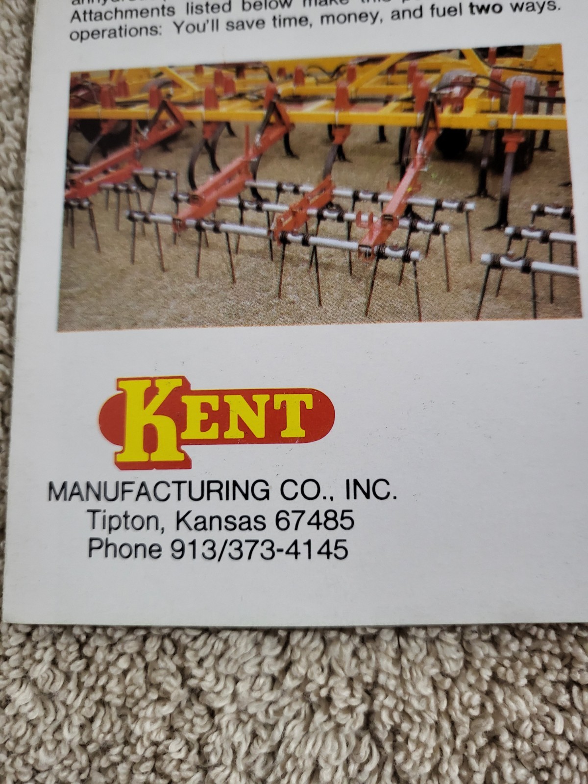 1970s Kent 4000 5000 6000 7000 Series Field Cultivators BROCHURE John Deere IH