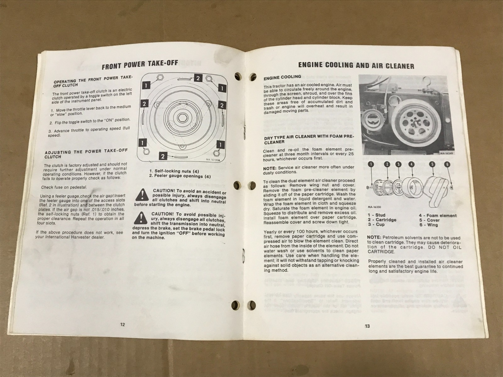 Vintage International Harvester Cub Cabet Model 1100 Tractor Operator’s Manual