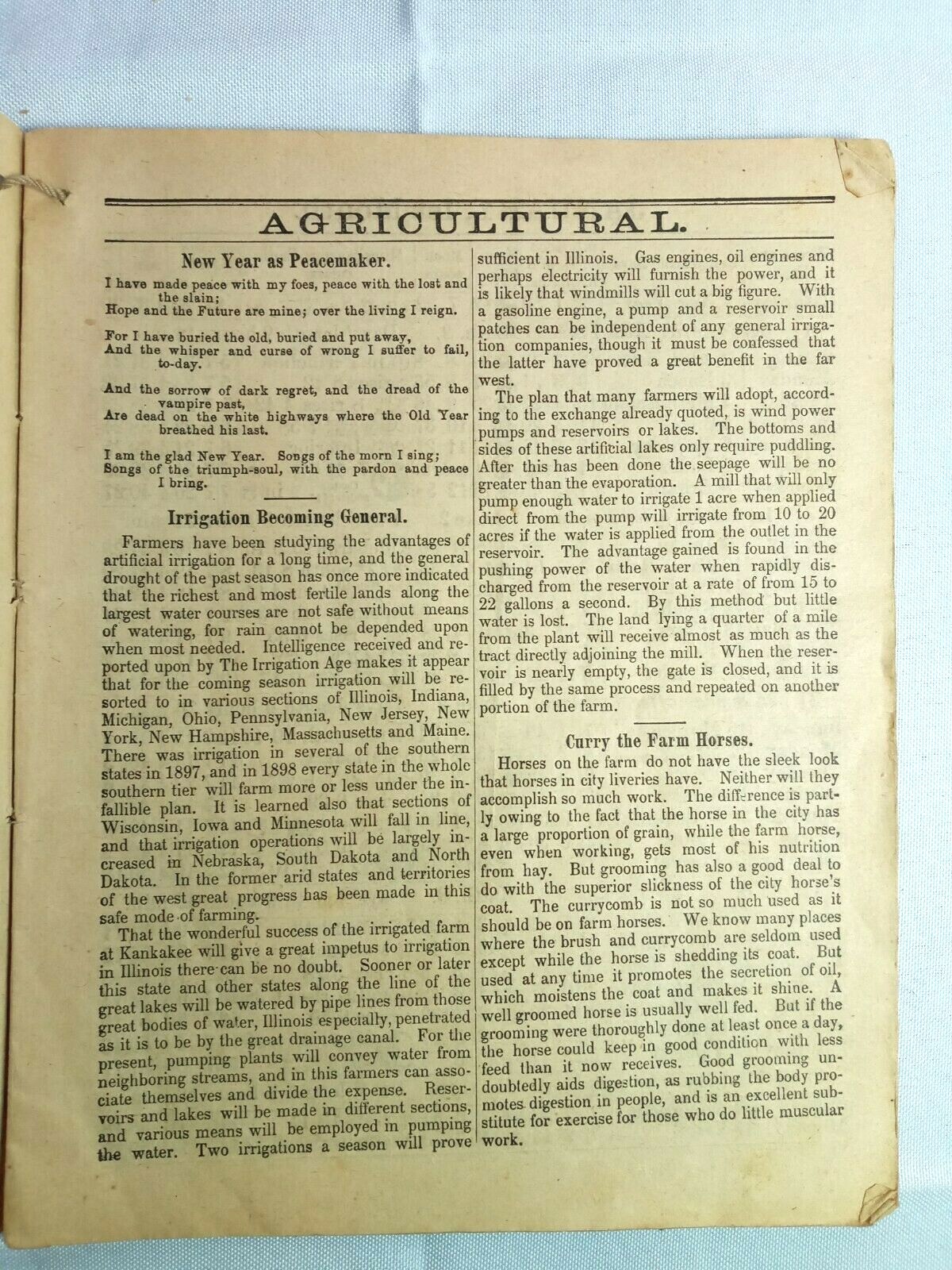 1898 John Bear Baer’s Agricultural Almanac Lancaster, PA Antique Farmers Vintage
