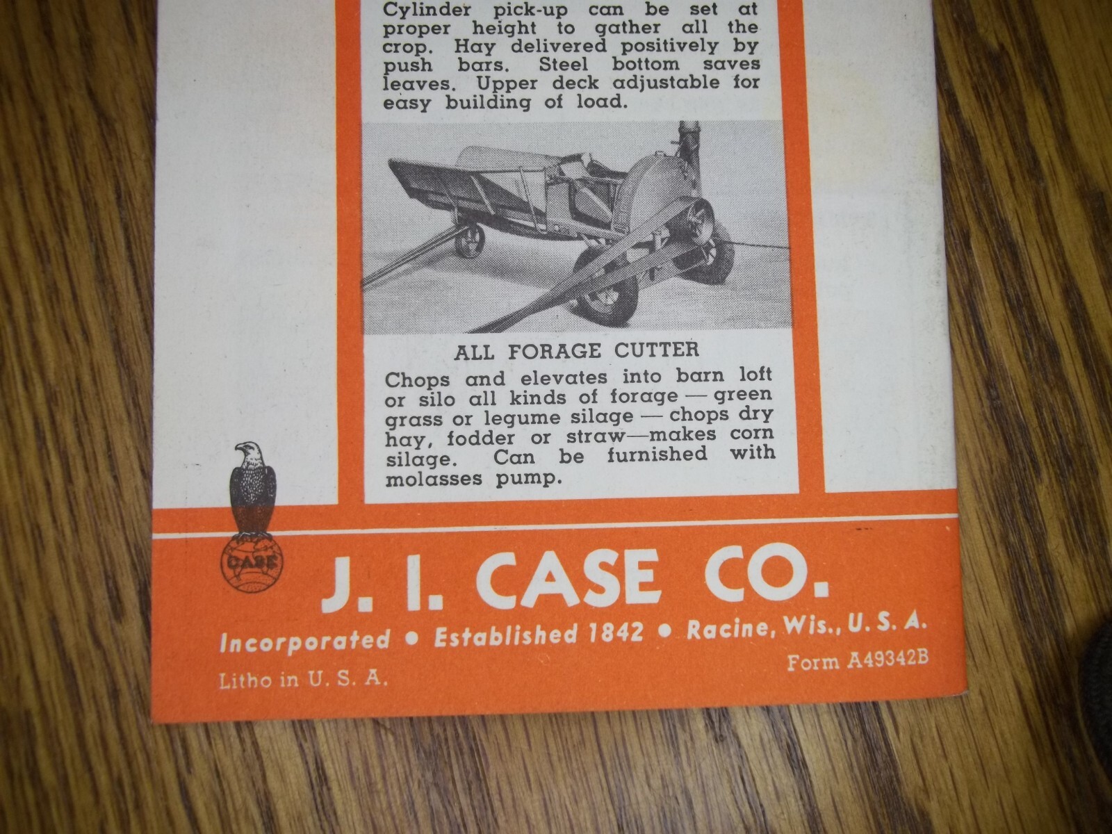 vintage J.I. Case co. hay making equipment Sulky Rake, all forage cutter 4H
