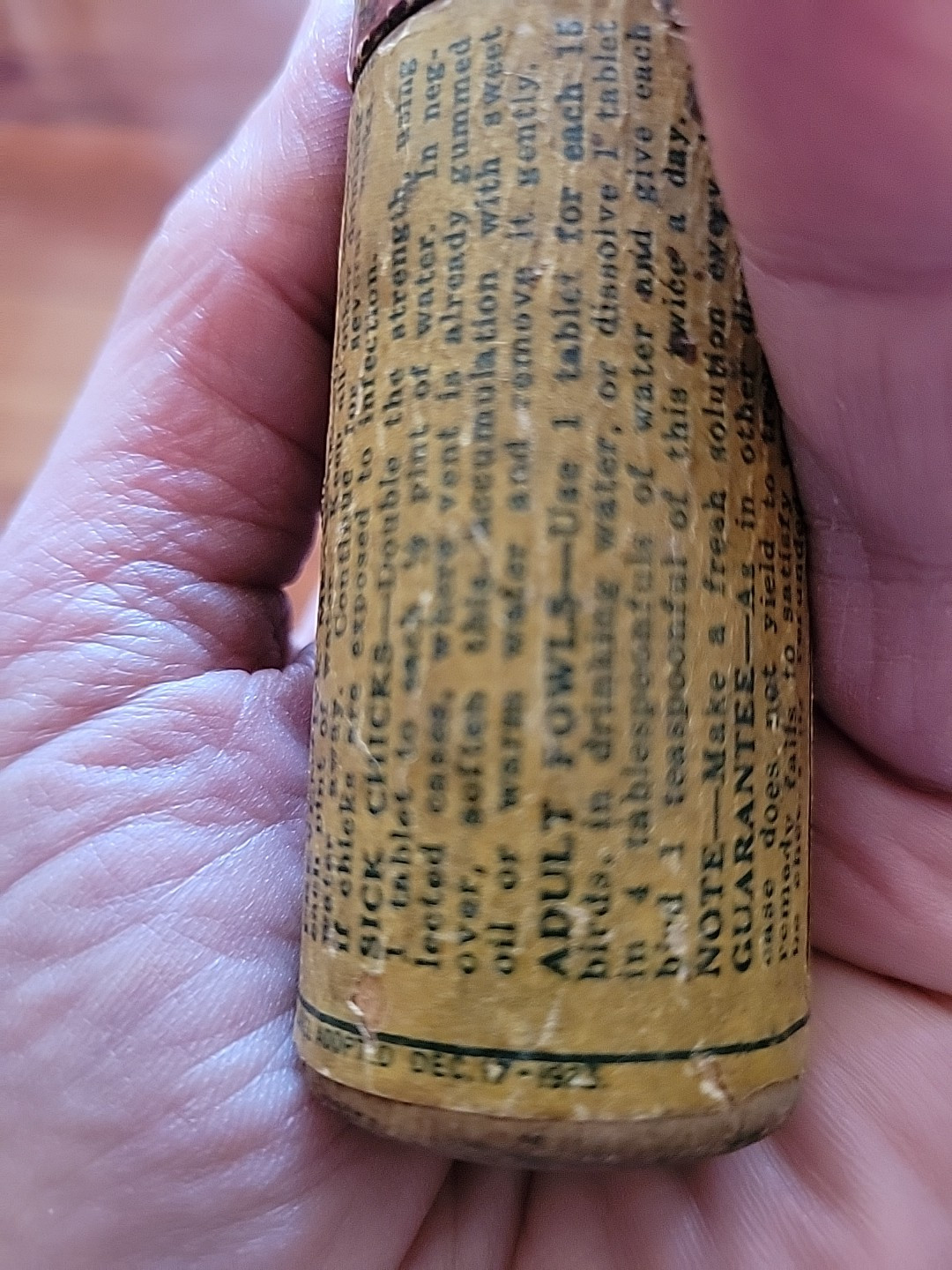 Antique Conkeys White Diarrhea Tablets Chicks Farm Medicine Rare Wood Bottle SEE